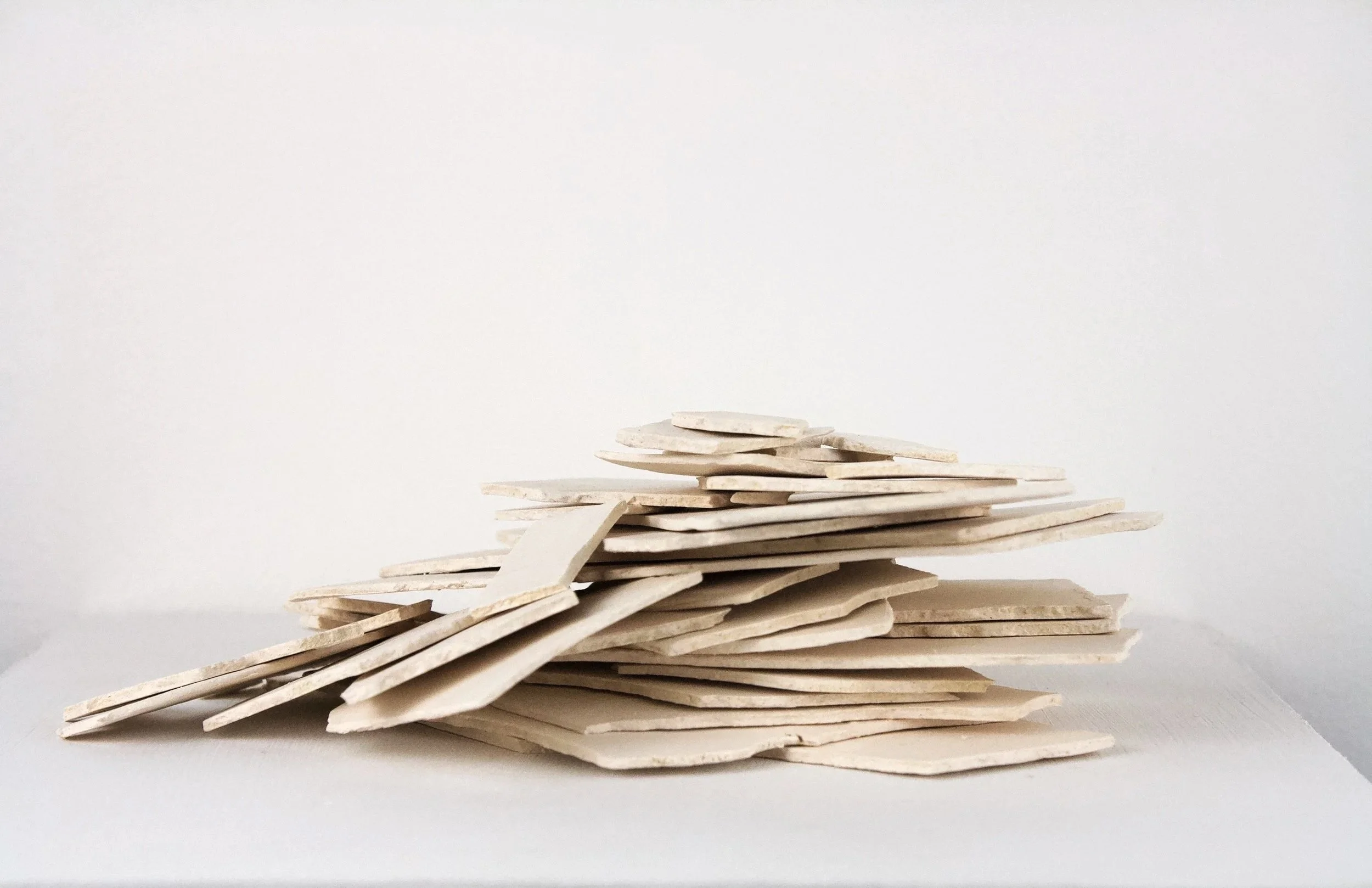  Broken Bits , 3"x 5" x 4" , Low- Fire Paper Clay, 2025																					