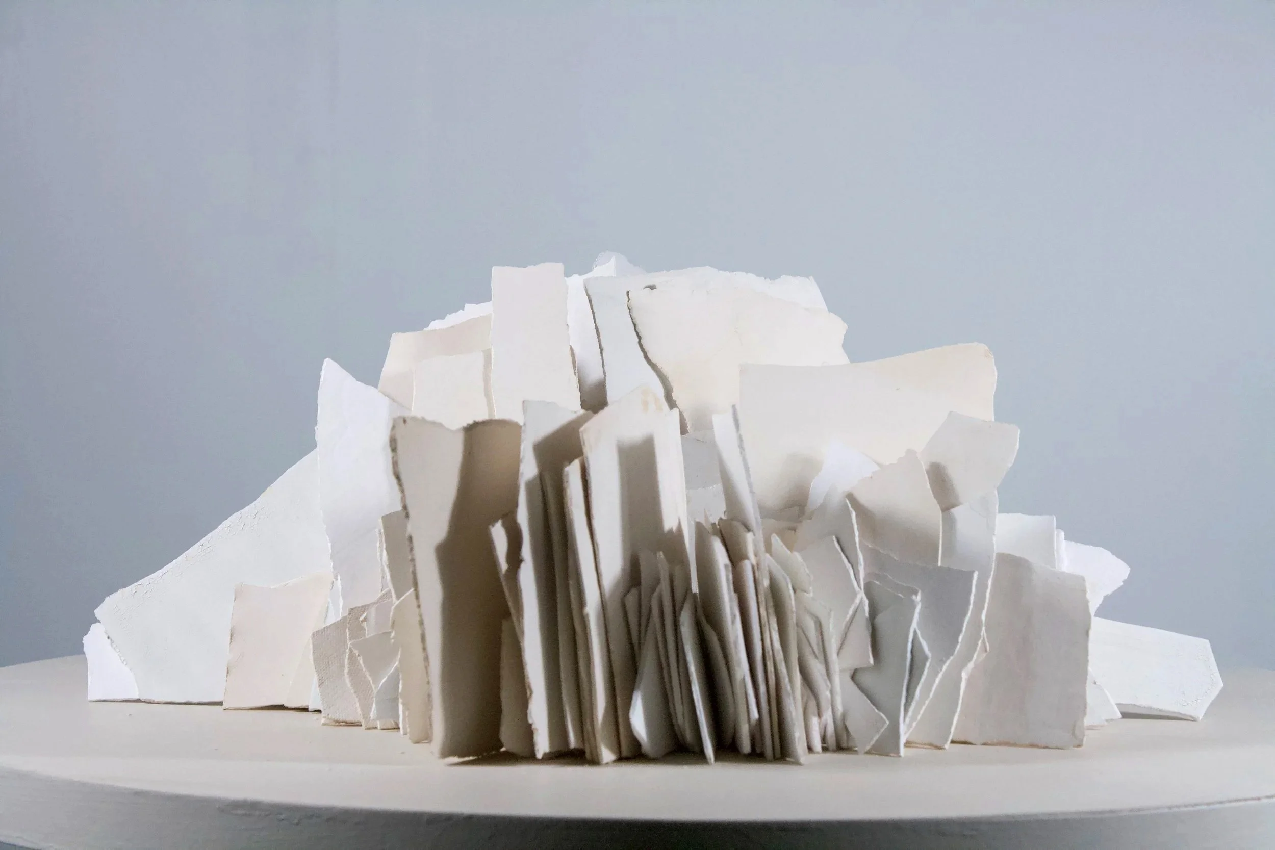  Shatterings  , detail, 10" x 21", Low- Fire Paper Clay, 2026	