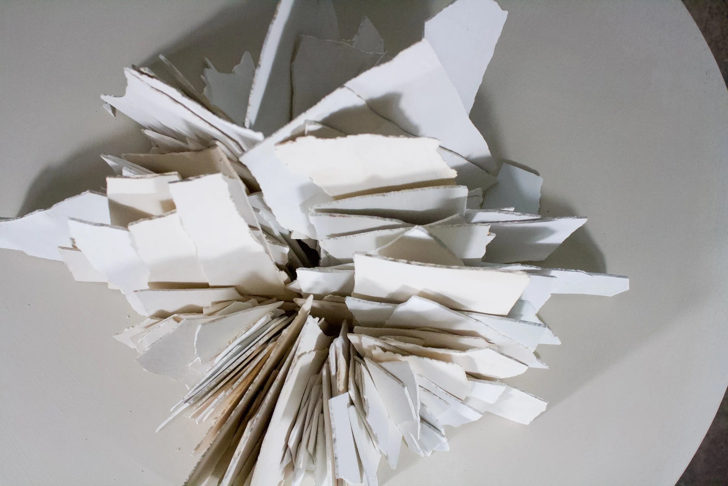  Shatterings  , detail, 10" x 21", Low- Fire Paper Clay, 2026	