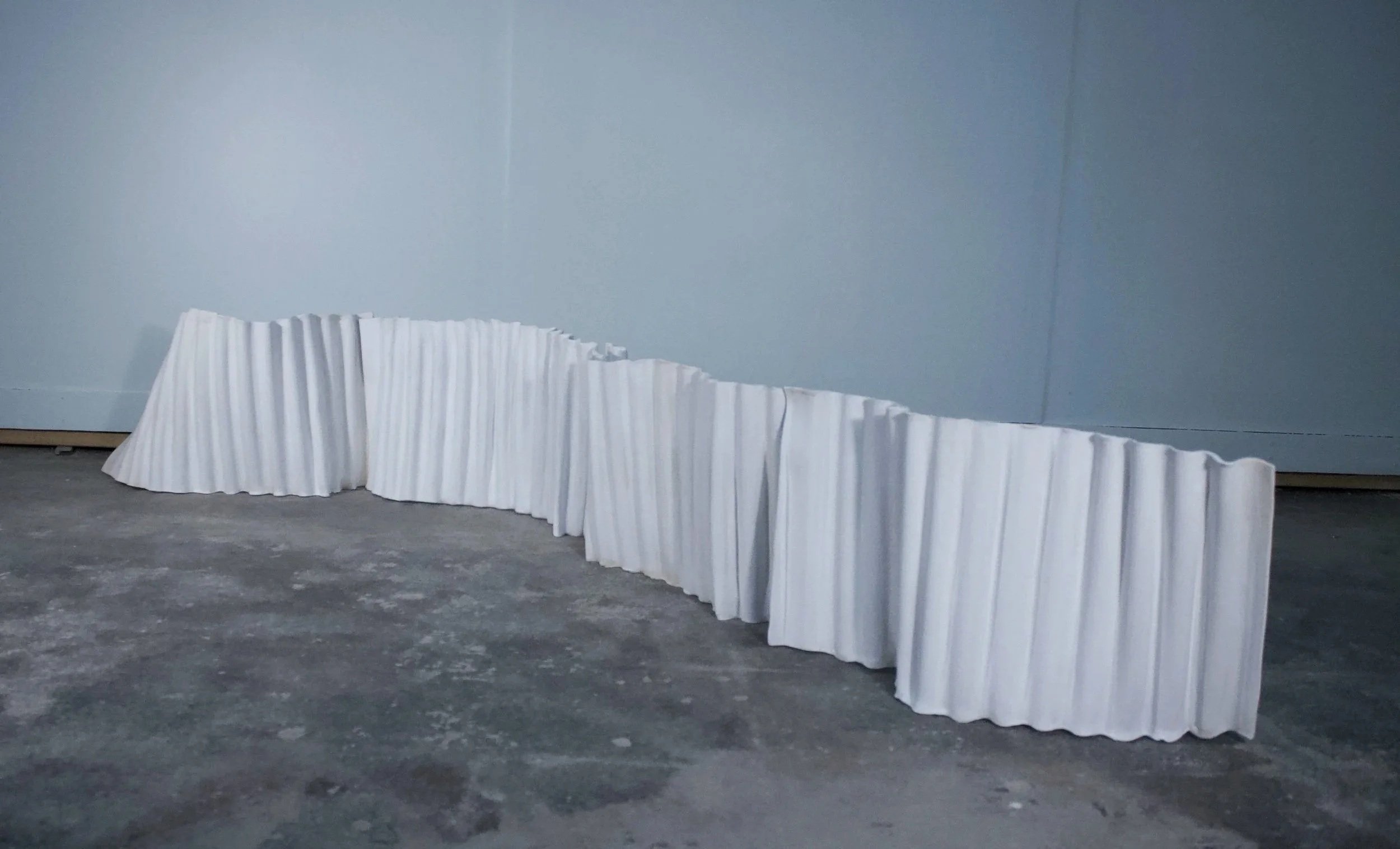  Wandering Line , 14"x 76.5" x 14", Low- Fire Paper Clay, 2026																					