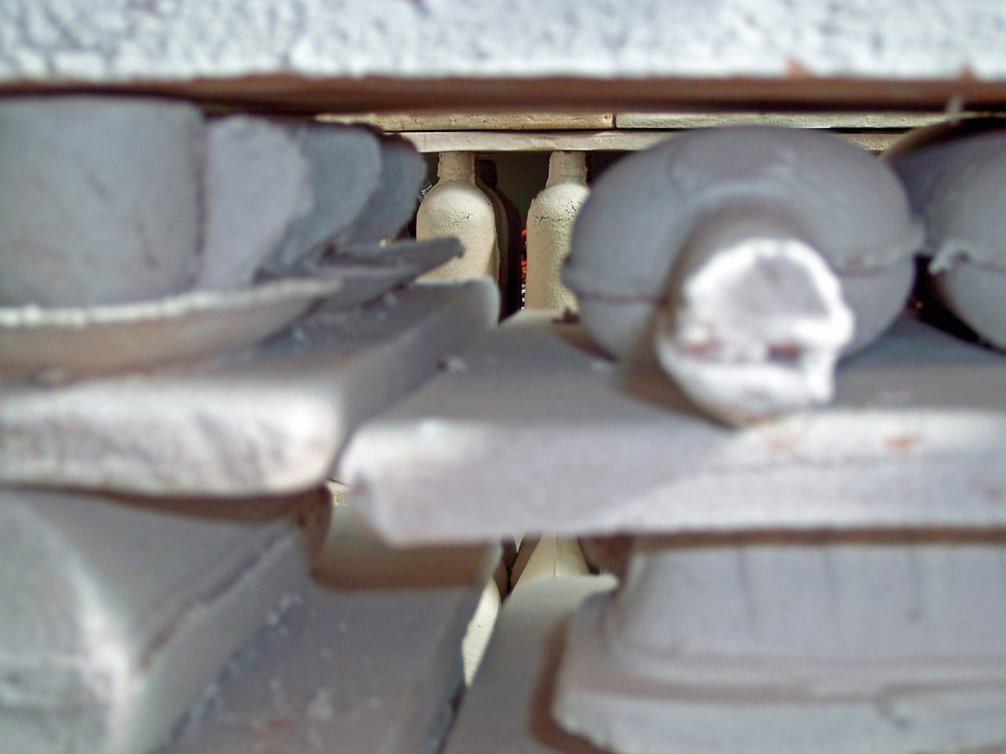 Lifetime Piling Up, detail, 6’ x 5’ x 5’, earthenware, 2006