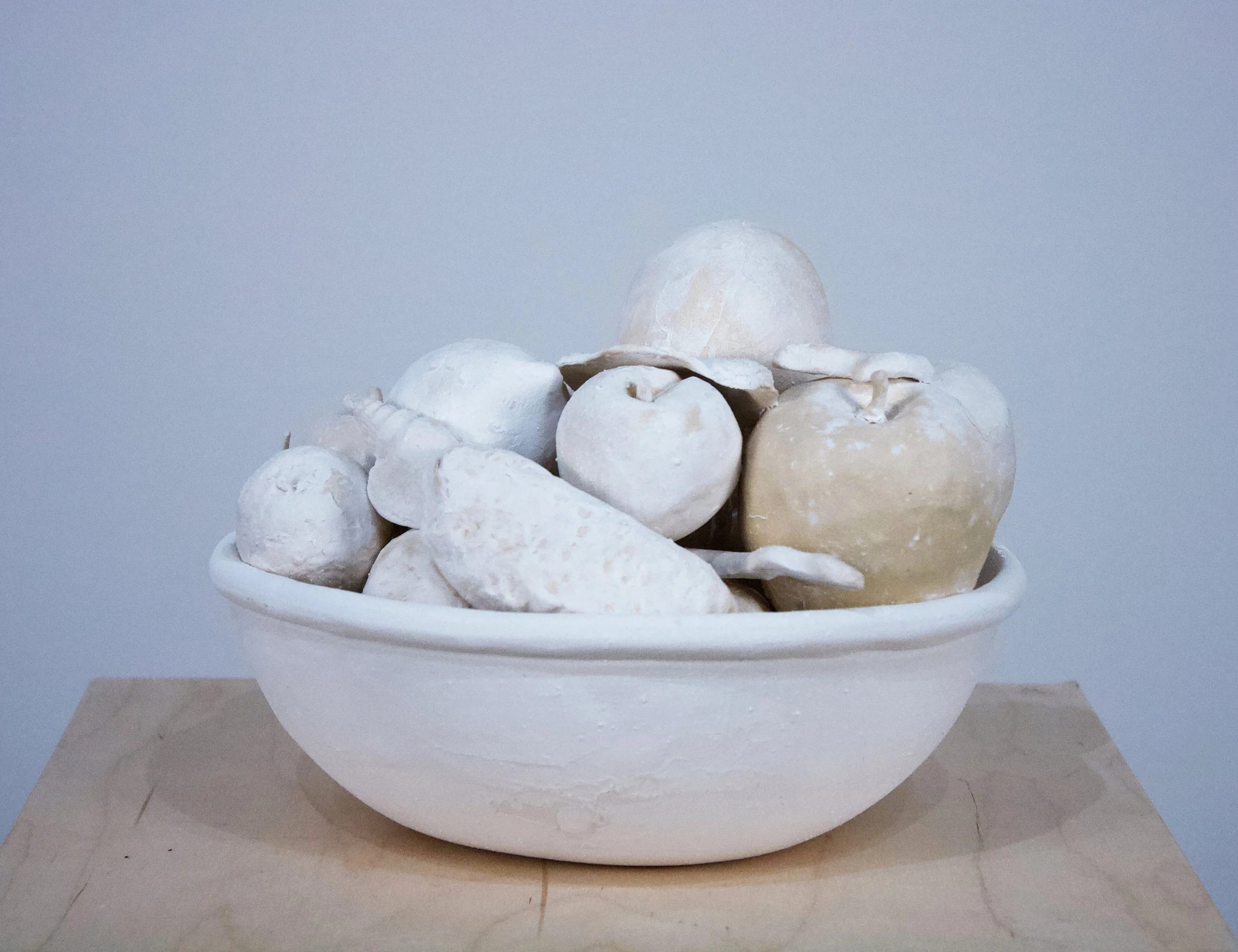  Stone Fruit II , 5.75" x 15" x 15", Low-fire White, 2024																					