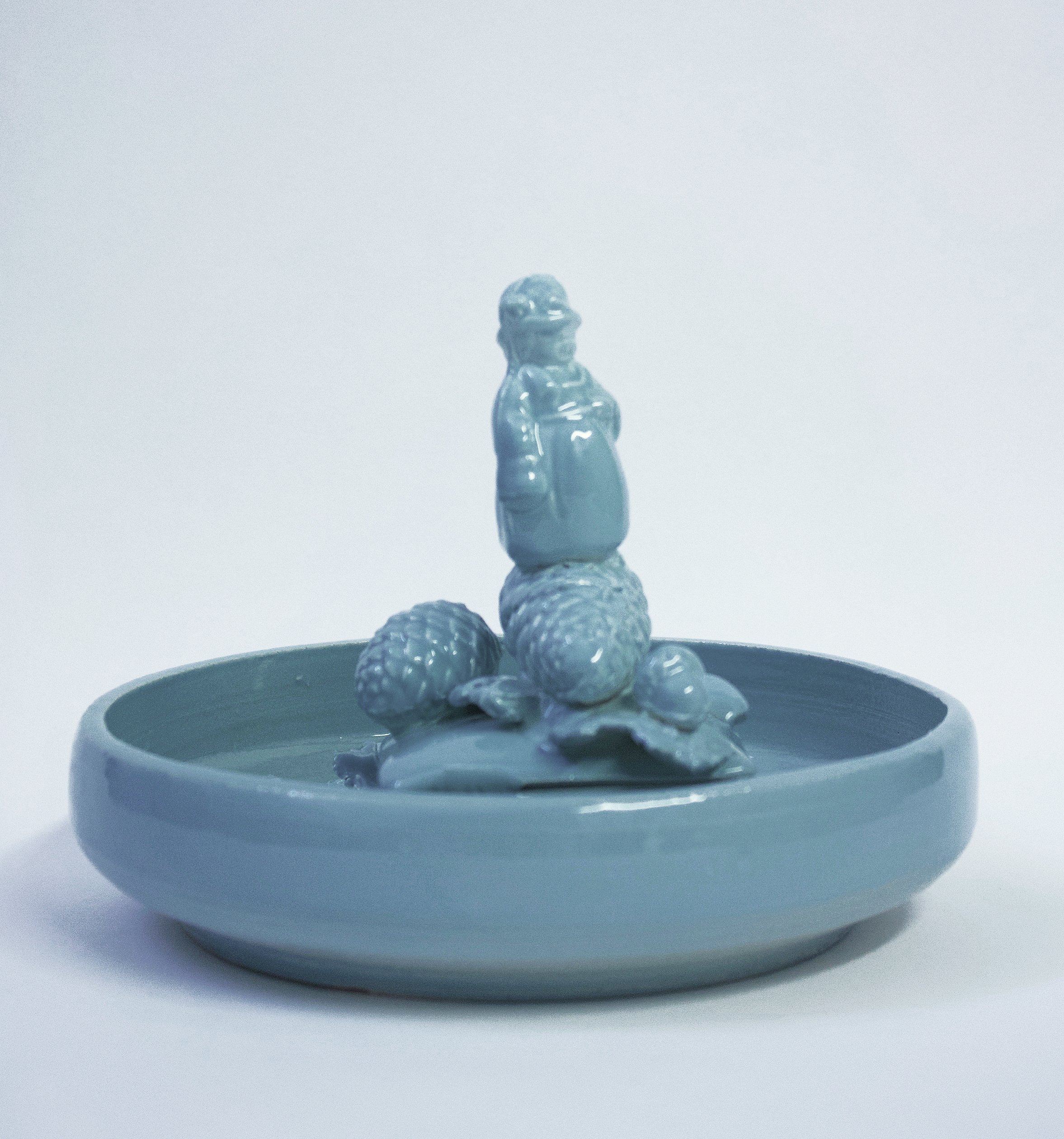 Sour Patch , 5.5" x 7.5" x7.5" , white stoneware and slip cast porcelain, 2019