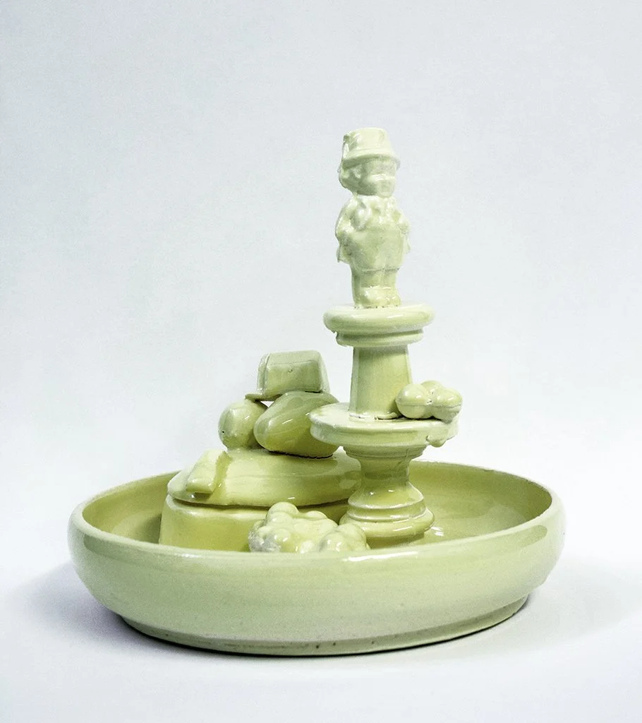  Junior Mint , Candy Dish Series,  White stoneware and slip cast porcelain, 2019																		