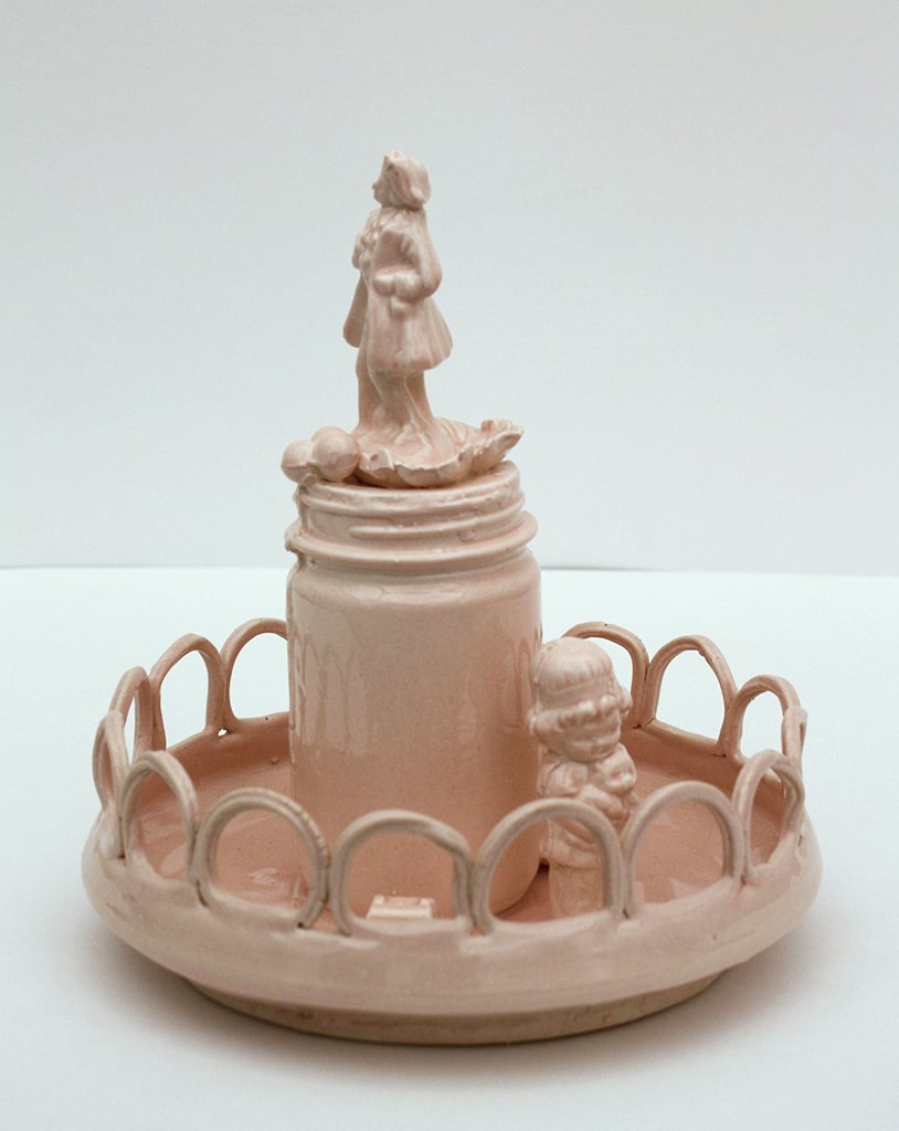 Sweet Tarts, 9 x 8.5 x 8.5, white stoneware and slip cast porcelain, 2019