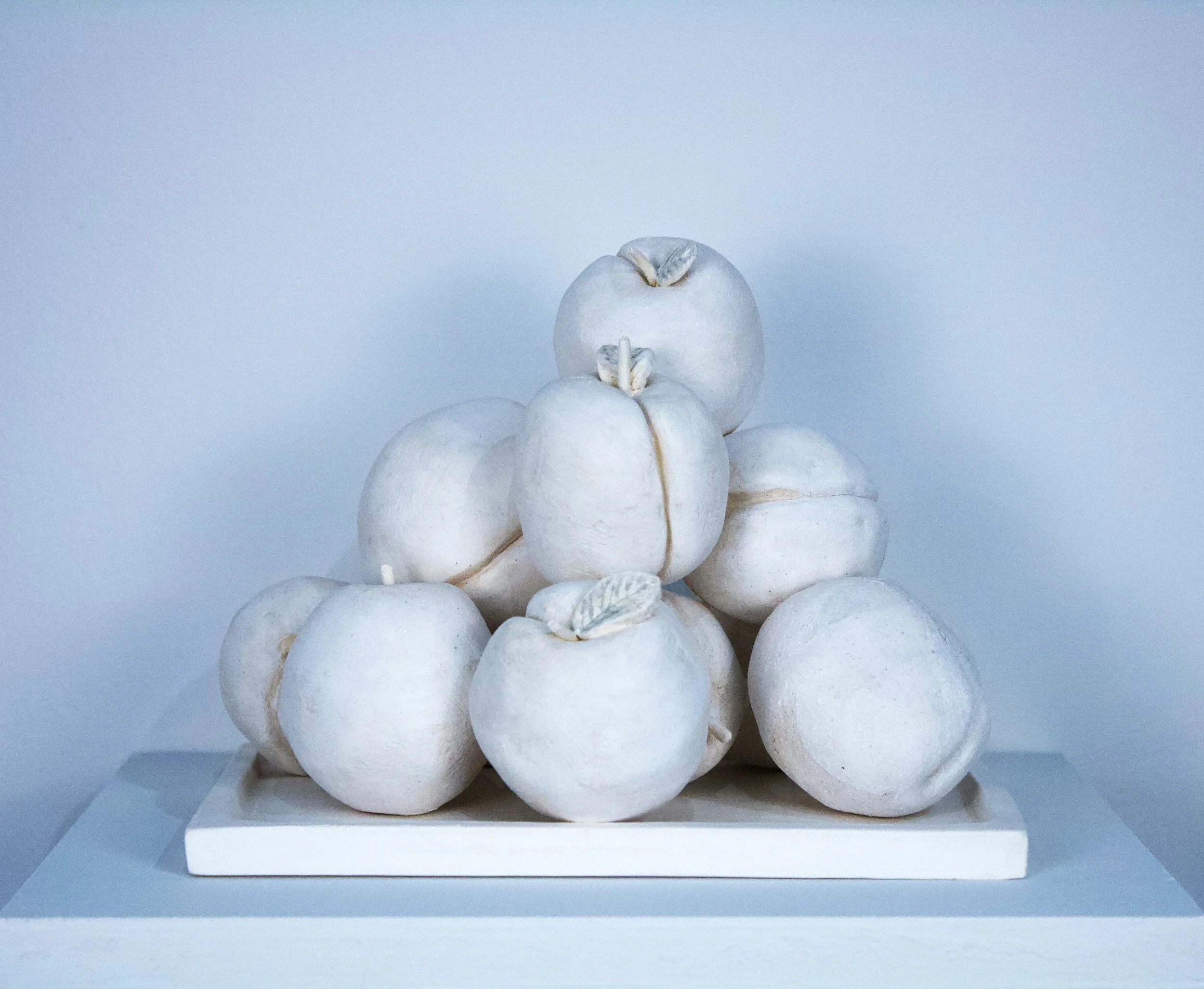  Tray with Plums , 5" x 8.5" x 7", Low-fire White, 2025																					