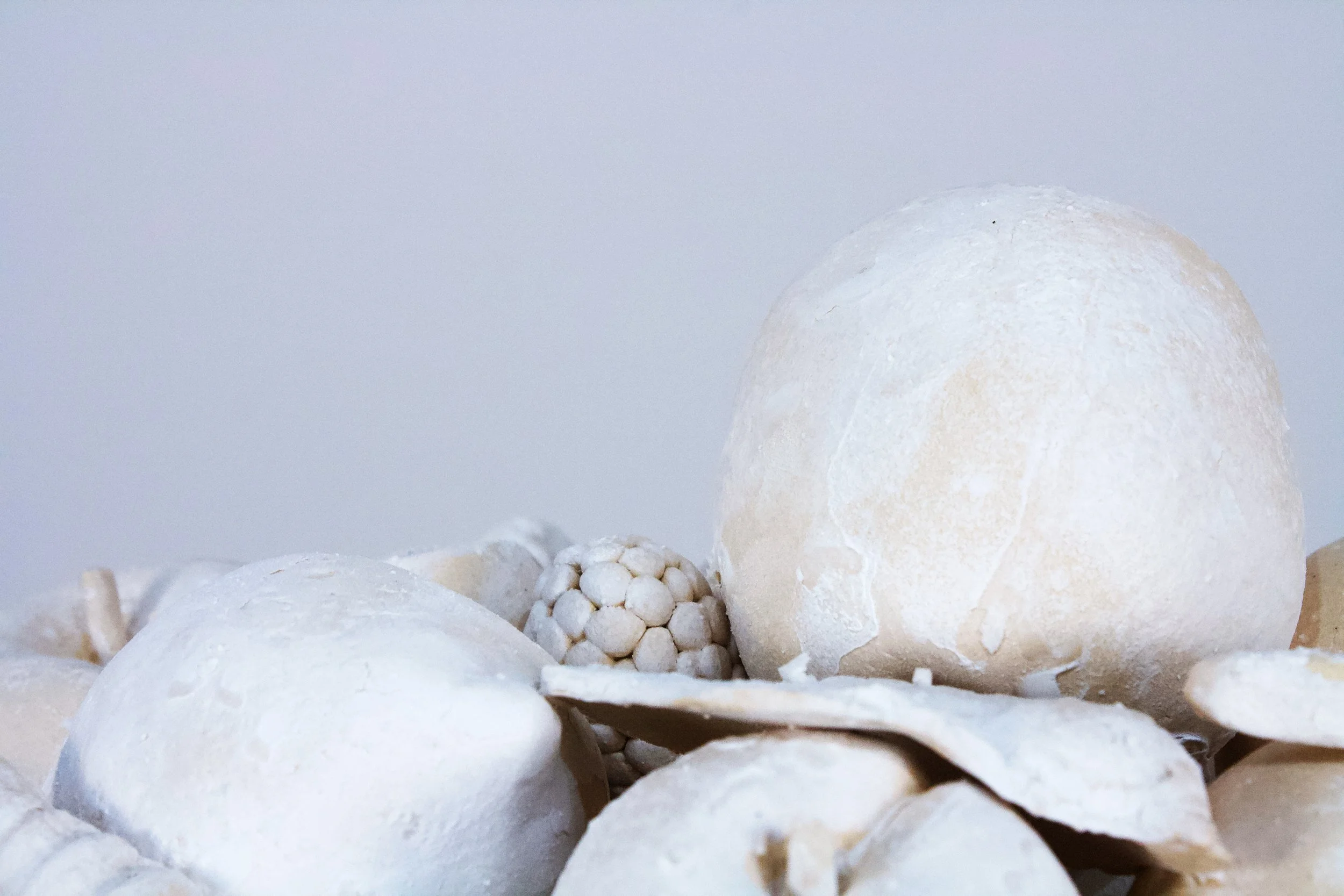  Stone Fruit II , detail, 5.75" x 15" x 15", Low-fire White, 2024	