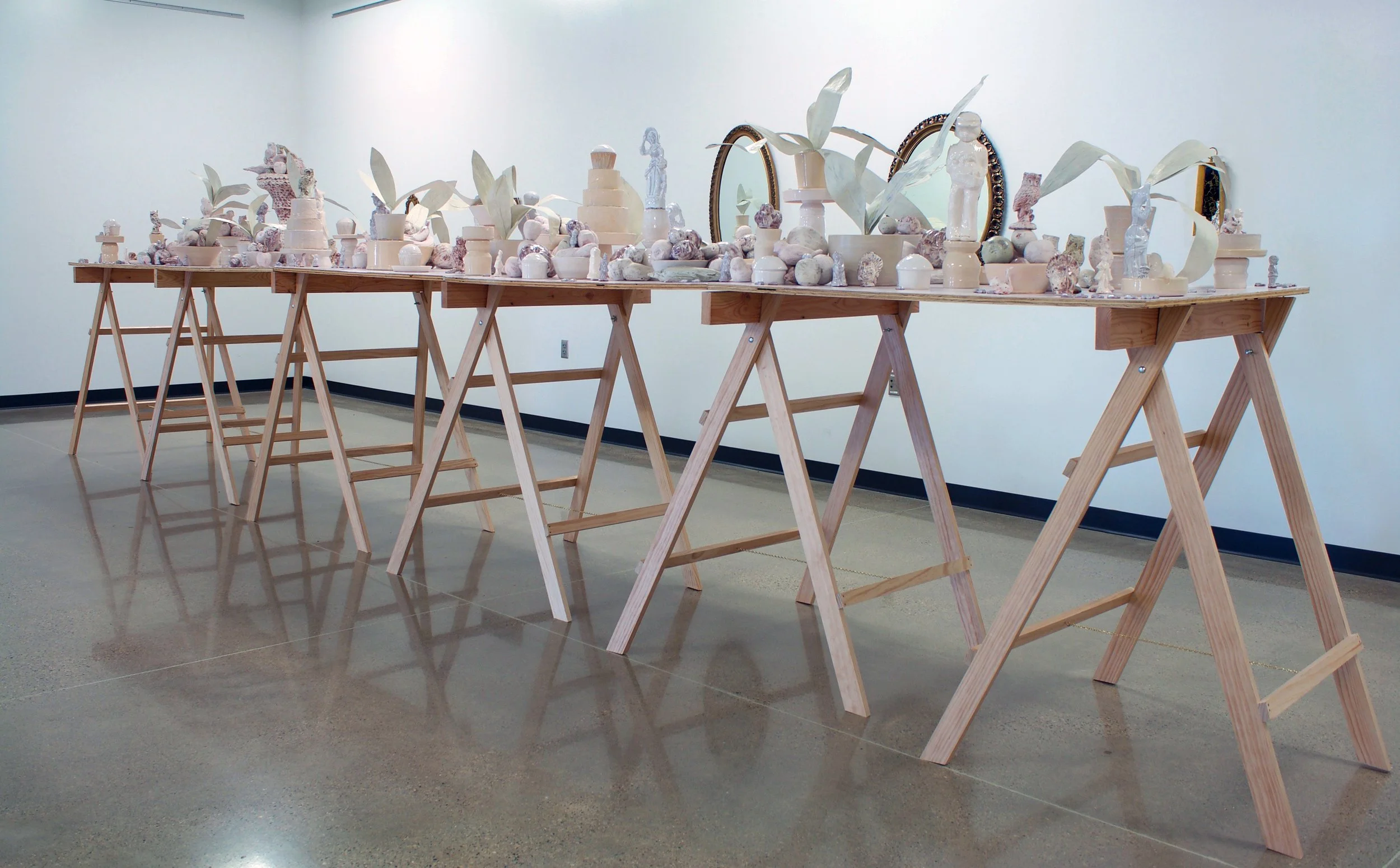  Saccharine , White Earthenware, paper, wood, mirrors, 2017															