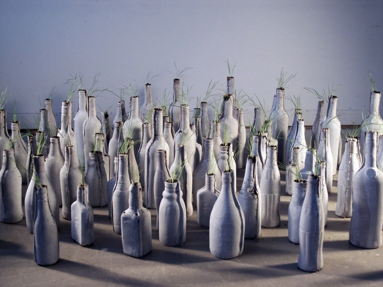 Thirst, variable, earthenware, dirt, grass, 2007