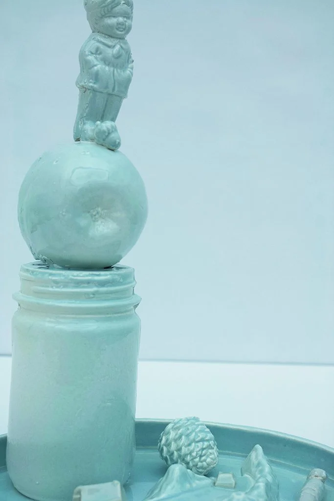  Applehead , Candy Dish Series, 		11.75" x 9.25" x 6.75", Porcelain and slip cast porcelain, 2019																		