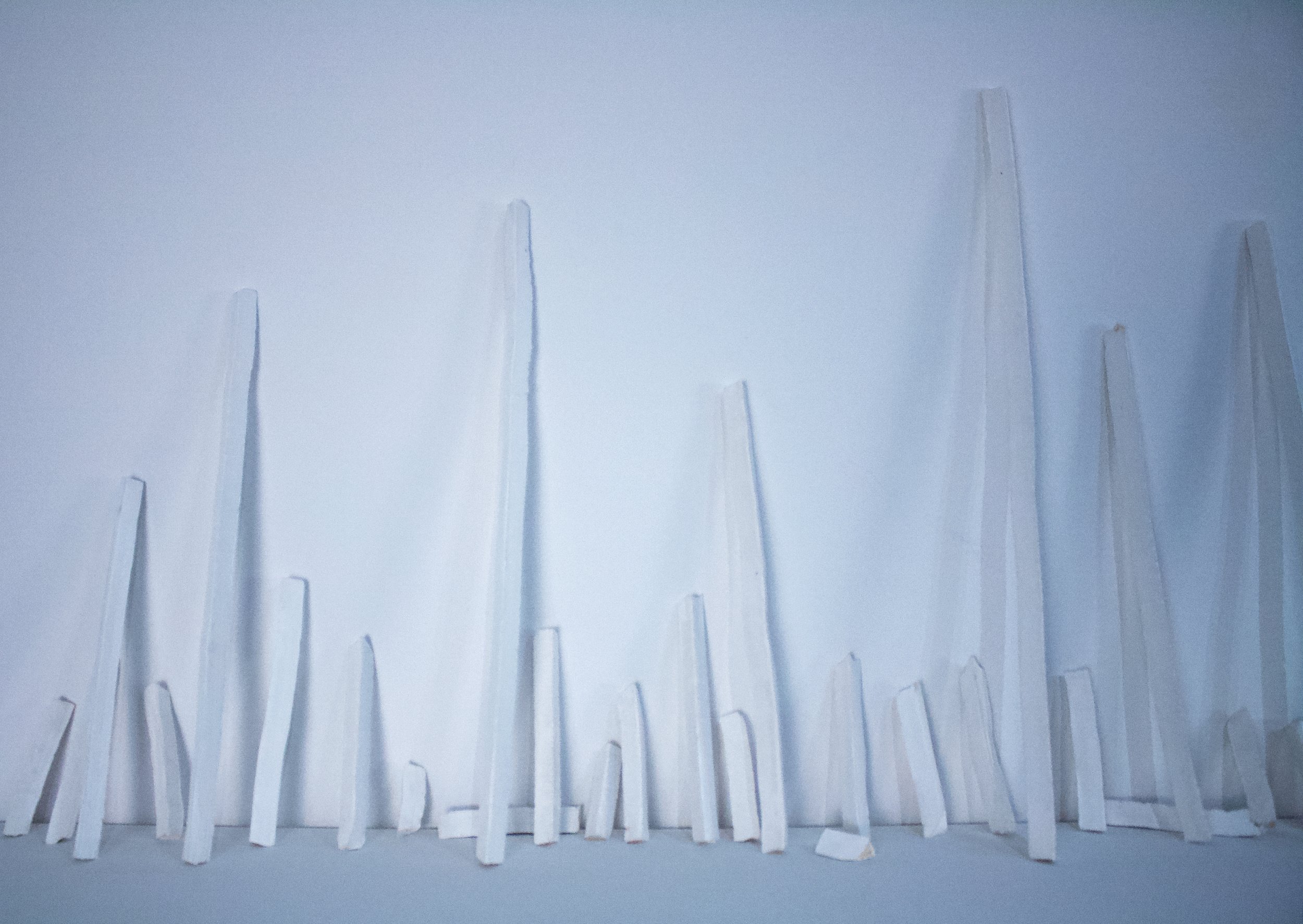 Extruded Forms, detail 24" x 72" x 4", paper clay. 2025