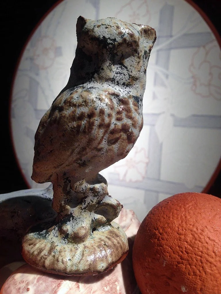  Trellis , detail, Earthenware, wood, embroidery thread, found table,	2016
