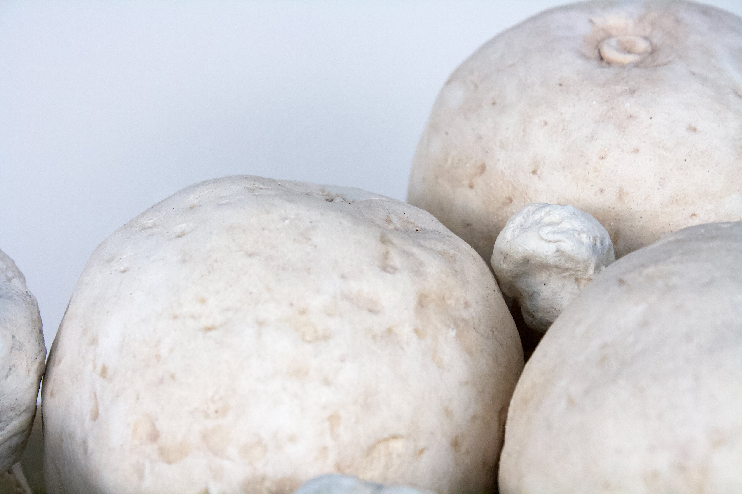 Oranges & Stones, detail, 6" x 10" x 7.5", White Earthenware, 2025