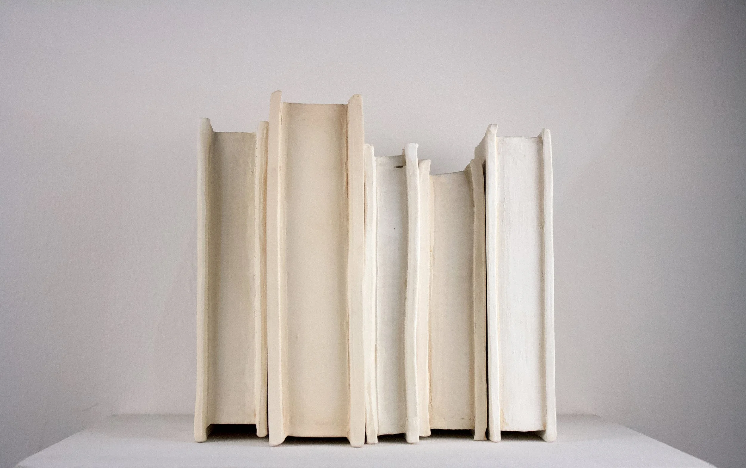  Five Books , 8.25" x 8.75" x 5.75", Low-fire White, 2025																					