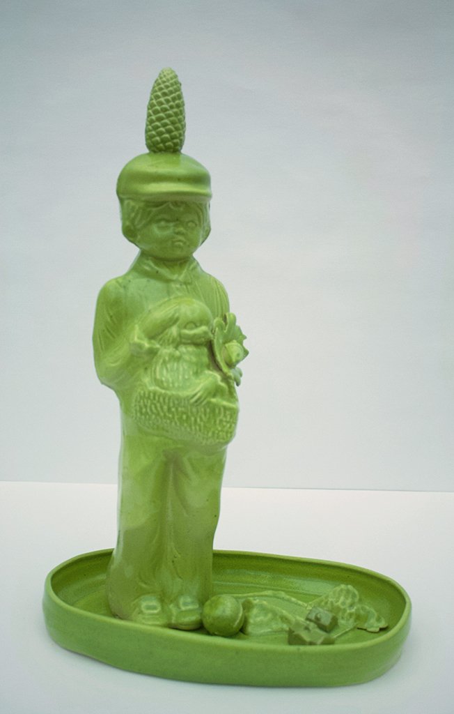  Cry Baby , Candy Dish Series, 16" x 10.5" x 6.5", Porcelain and slip cast porcelain, 2019																				