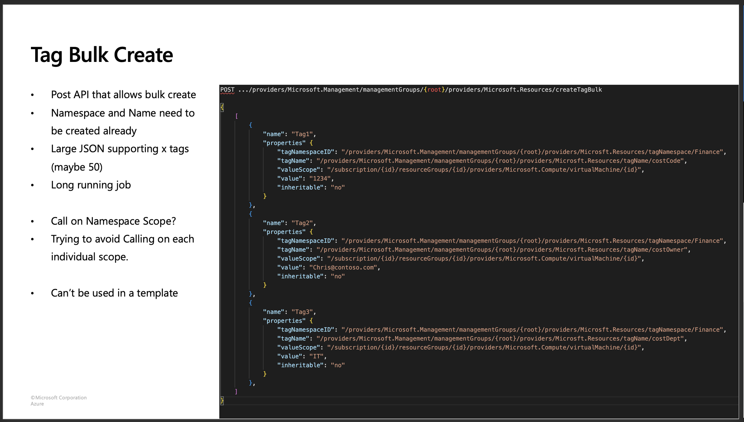 Conceptual Bulk Tag API
