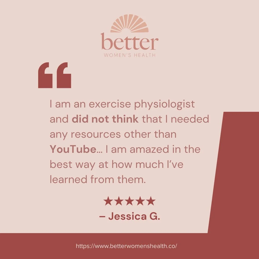 When an exercise physiologist says she learned something new&hellip; we're officially crying happy tears! 🥹✨

It means the world to us when even the most knowledgeable women in the room walk away learning something they never expected. That's exactl