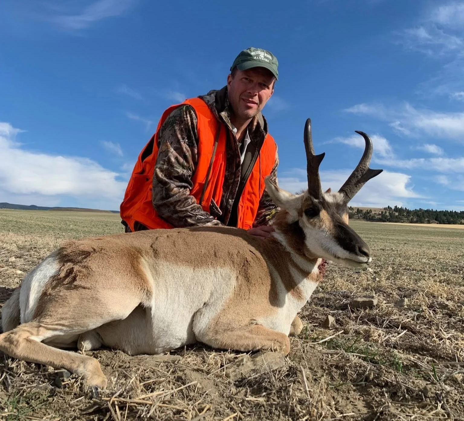 Super high success rate for hunting antelope pronghorn on private land in Montana at Old Sage Outfitters