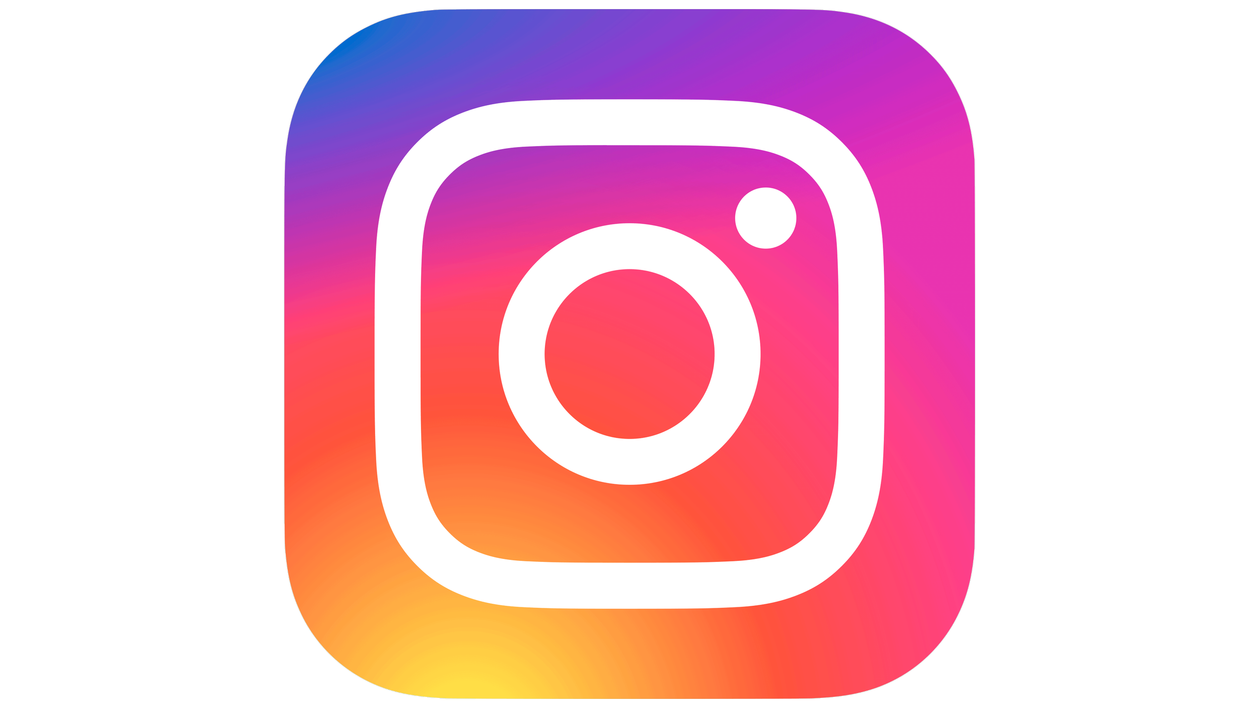 Instagram app icon with a white camera outline on a colorful gradient background of purple, pink, orange, and yellow.