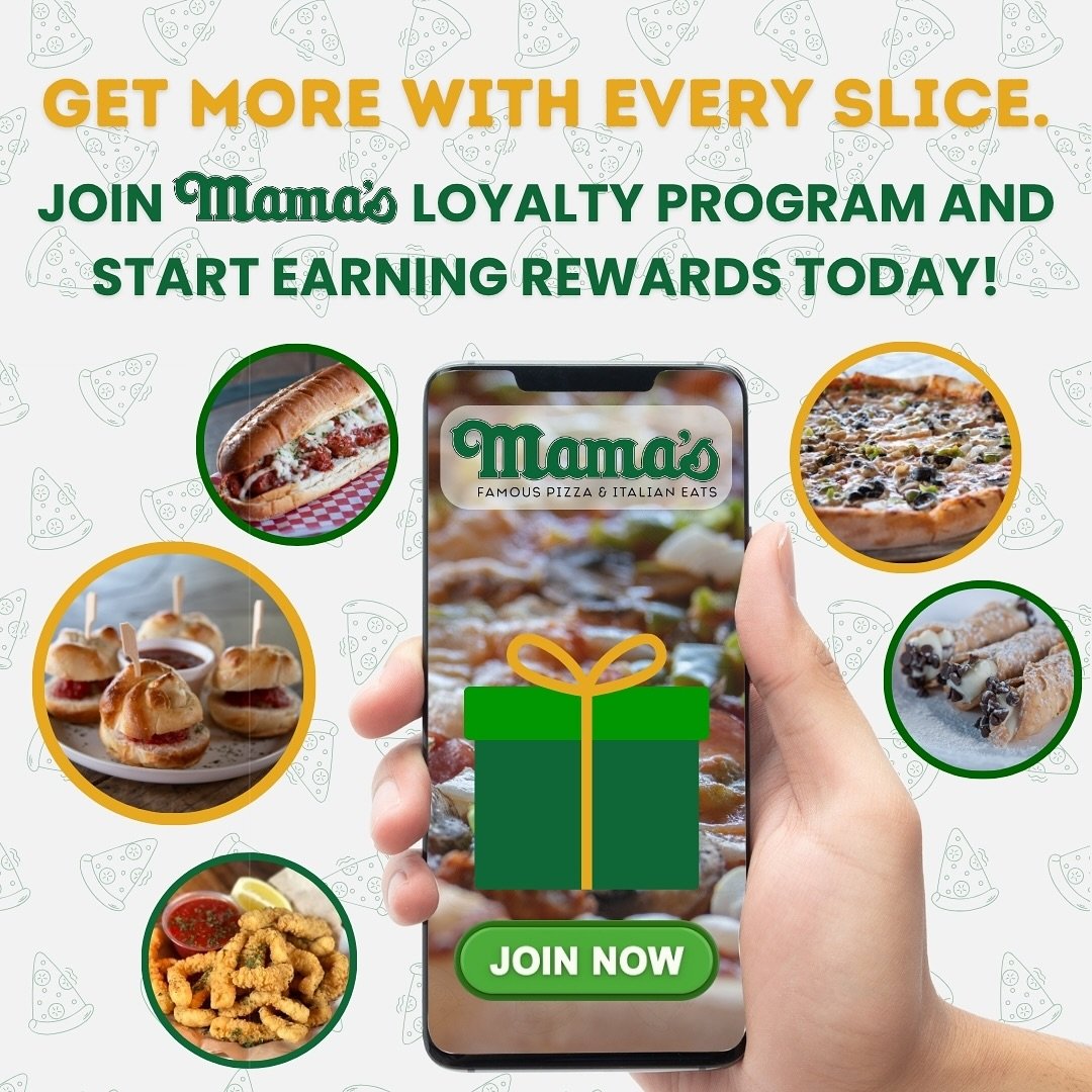 Good pizza gets better with rewards, join Mama&rsquo;s Loyalty Program today and start earning every time you indulge 🍕😁

Link to online ordering and more in bio! 
Speedway &amp; Swan (520)319-8856
Broadway &amp; Houghton (520)751-4600

#Mamasfamou