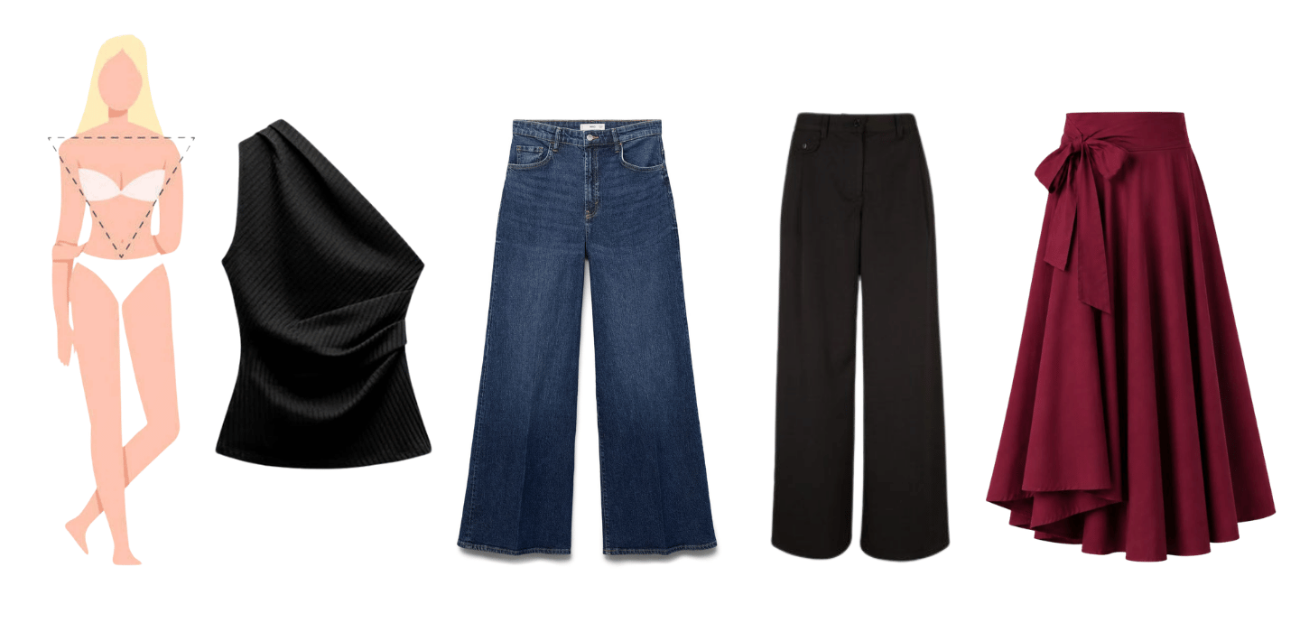 ropa que favorece al cuerpo tipo triángulo invertido