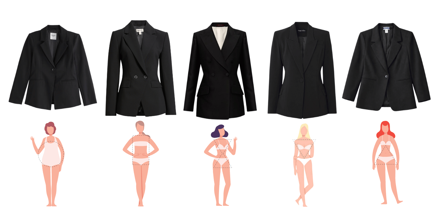 tipos de cuerpo de mujeres con el blazer que mejor le favorece