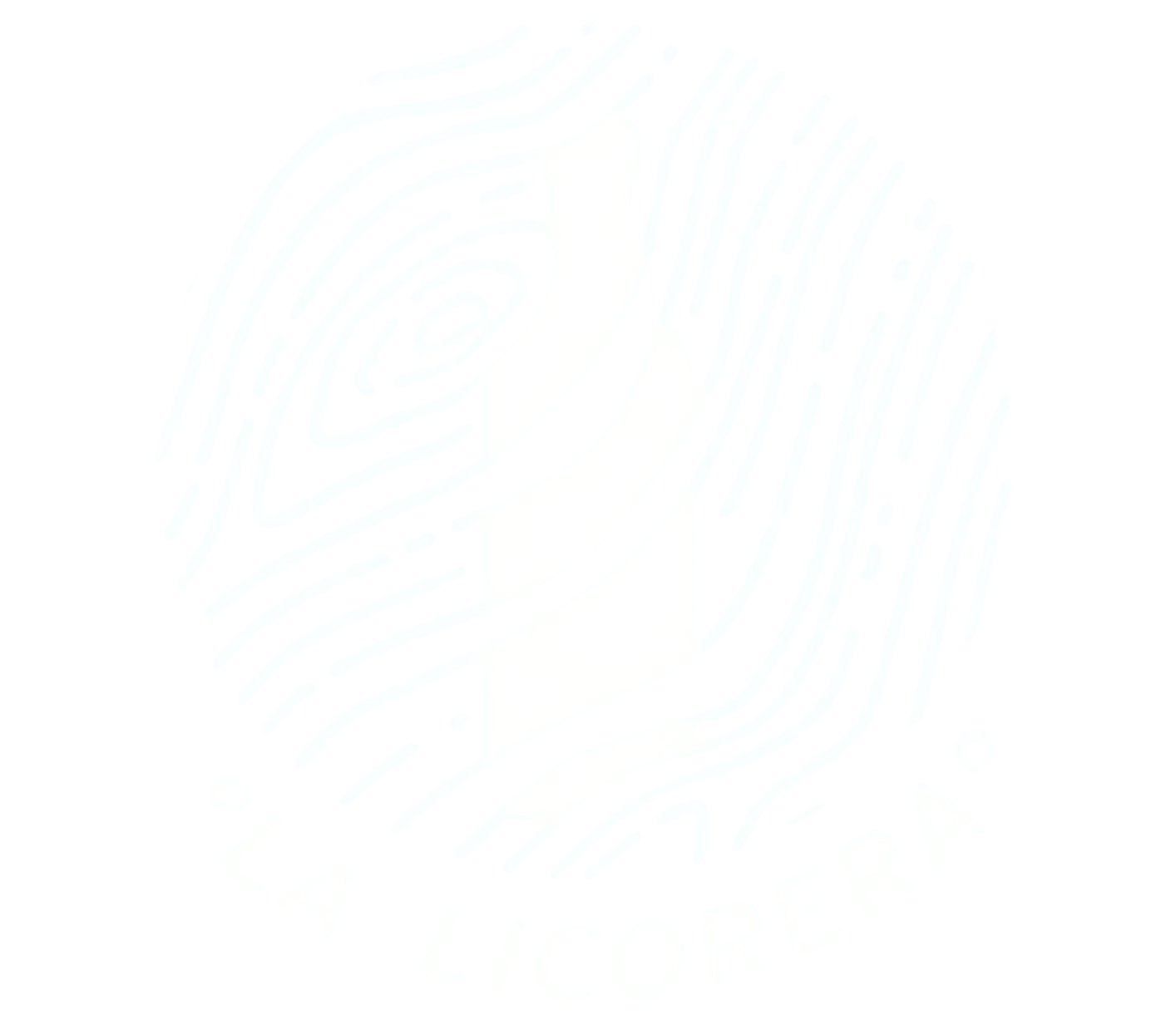 Black and white fingerprint with the text "LA LICorera" underneath.