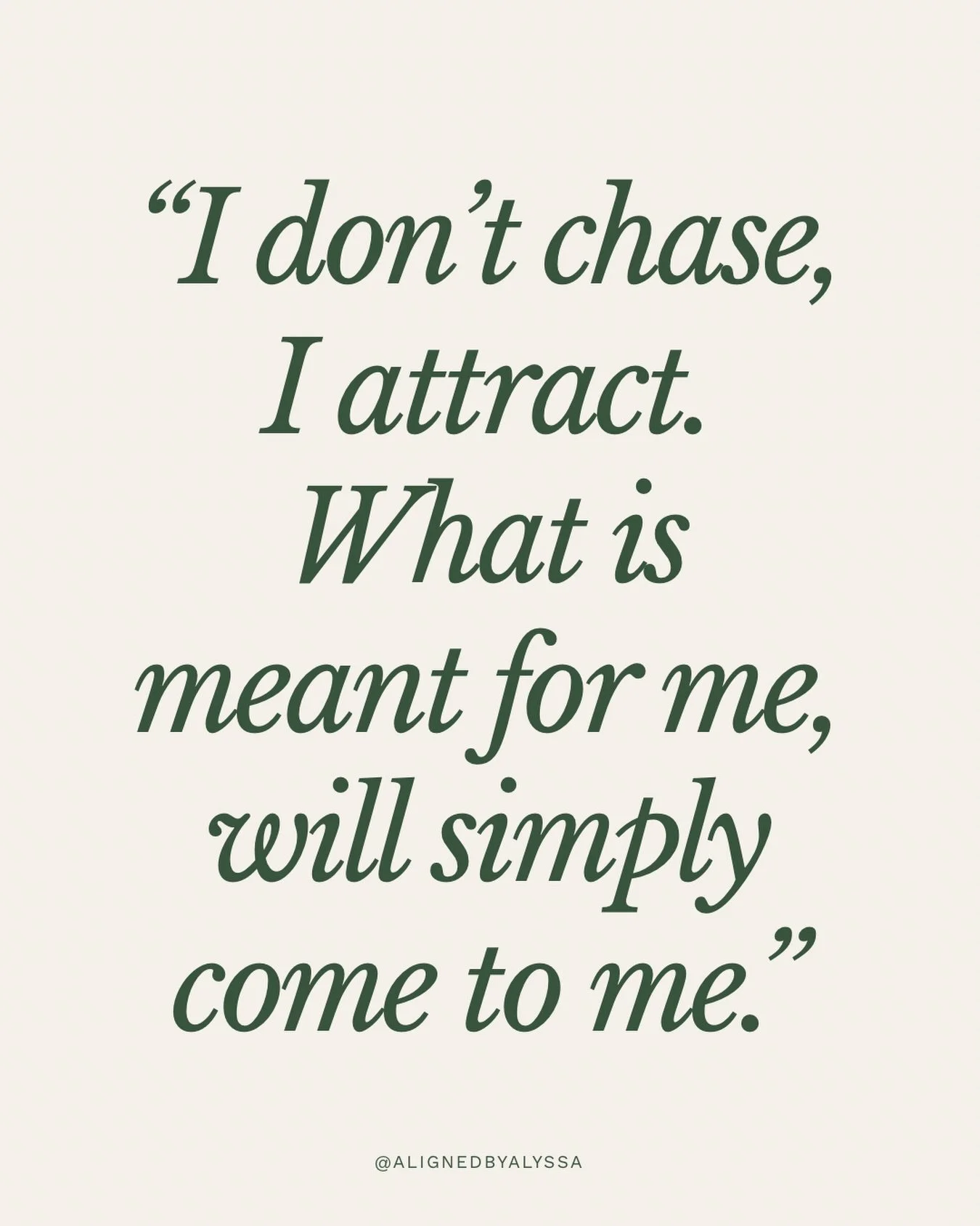 This mantra carried me through the long days (and even longer nights) of chiro school, and it still grounds me today.

&ldquo;I don&rsquo;t chase, I attract.&rdquo;

I&rsquo;ve seen it play out in real life. The right patients find me. The right oppo
