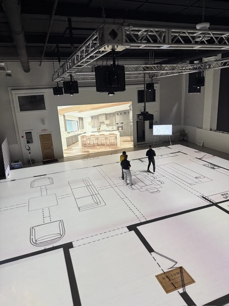 Family walking life size kitchen floor plan