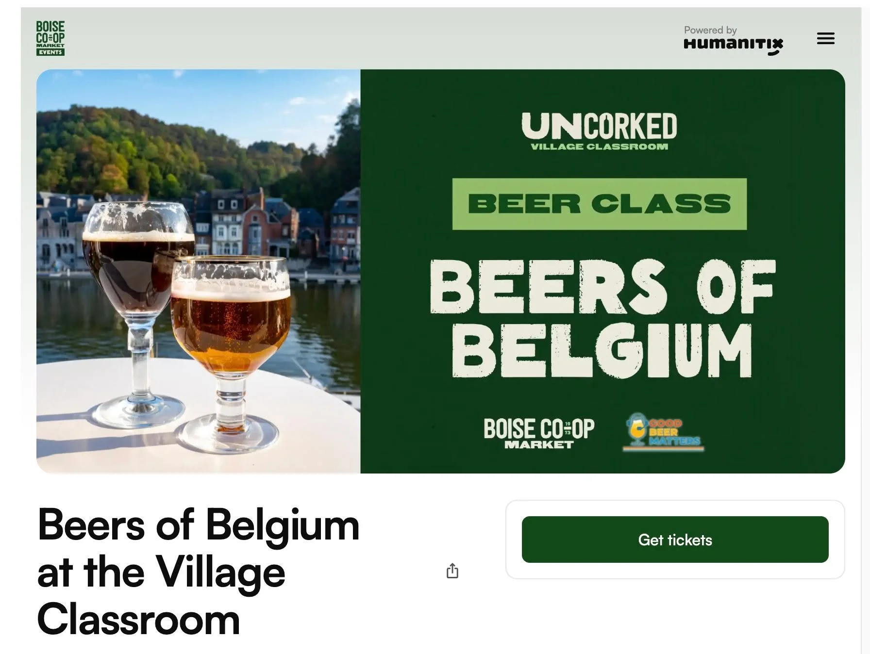 Some say Belgium has the best beer. I say, there's only one way to be sure.
 
Join us for a Class on the Beers of Belgium and explore some of the most interesting and unique beers in the world. 

Tuesday, Sept 9th, from 6:00 - 8:00 at the Boise Co-Op