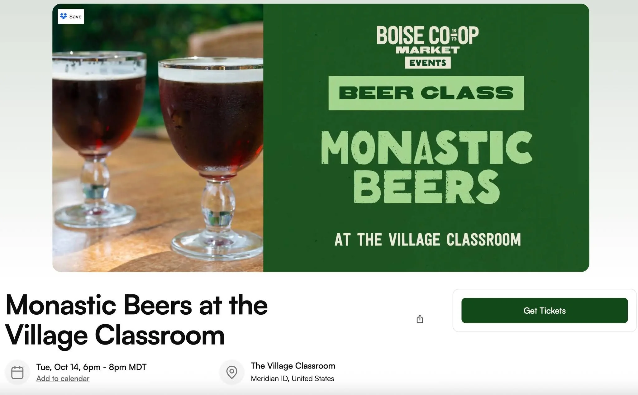 Coming Soon...
 
Join me to learn about the culture of monks and the beer they brew. We will also discuss the differences between Secular and Religious beer. 
 Tues, Oct 14 from 6 - 8 pm at The Boise Co-Op on Eagle Rd.
 
Get your tickets here: Link i