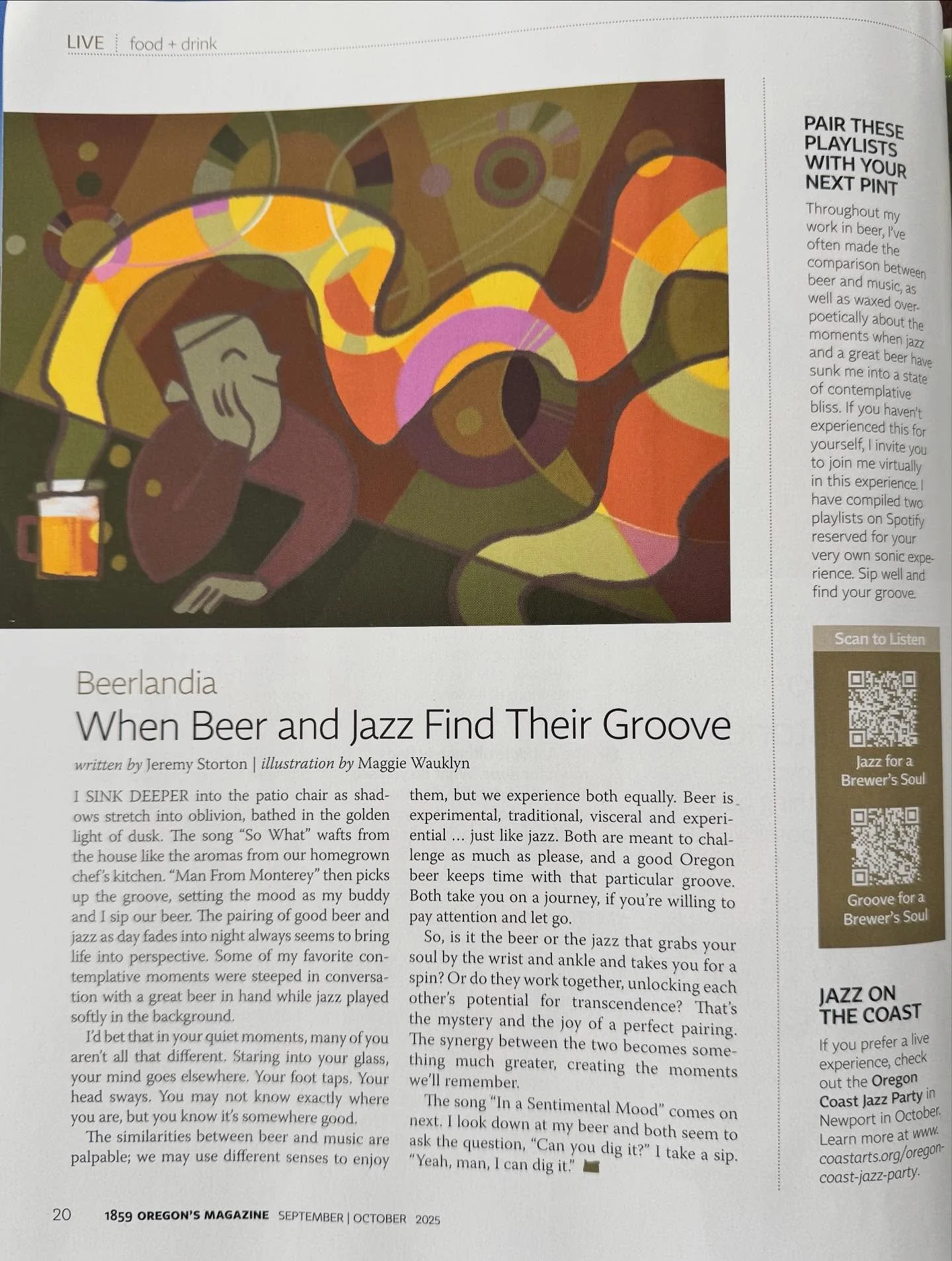 Here&rsquo;s my latest Beerlandia column for @1859oregon, where I explore the intersection of beer and jazz. If any of you have heard me either on Good Beer Matters, or Sense of Beer Style, you&rsquo;ll already know that beer and music make a perfect