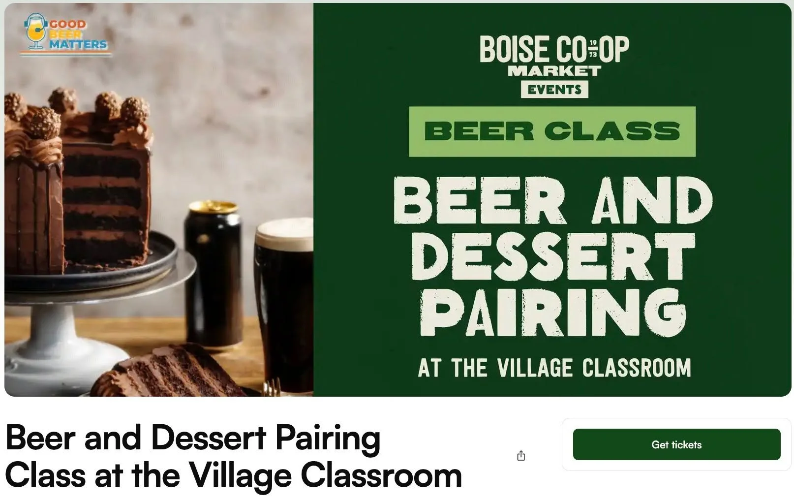 Is there anything better than dessert and beer... I don't think so. BUT, it can be tricky to get it right. Join us as we discuss beer flavor and dessert pairings, just in time for Valentine's Day. 
 
Boise Co-Op on Eagle Rd, 6:00 - 8:00pm, Tuesday Fe