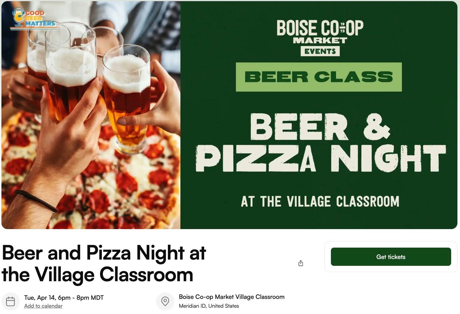 Is there anything better than beer and pizza? 
 
I can think of one thing...lots of beer and pizza. In my next class, we will learn to pair different beer styles with different kinds of pizza. Which one will be your favorite?
 
Tuesday April 14th, 6: