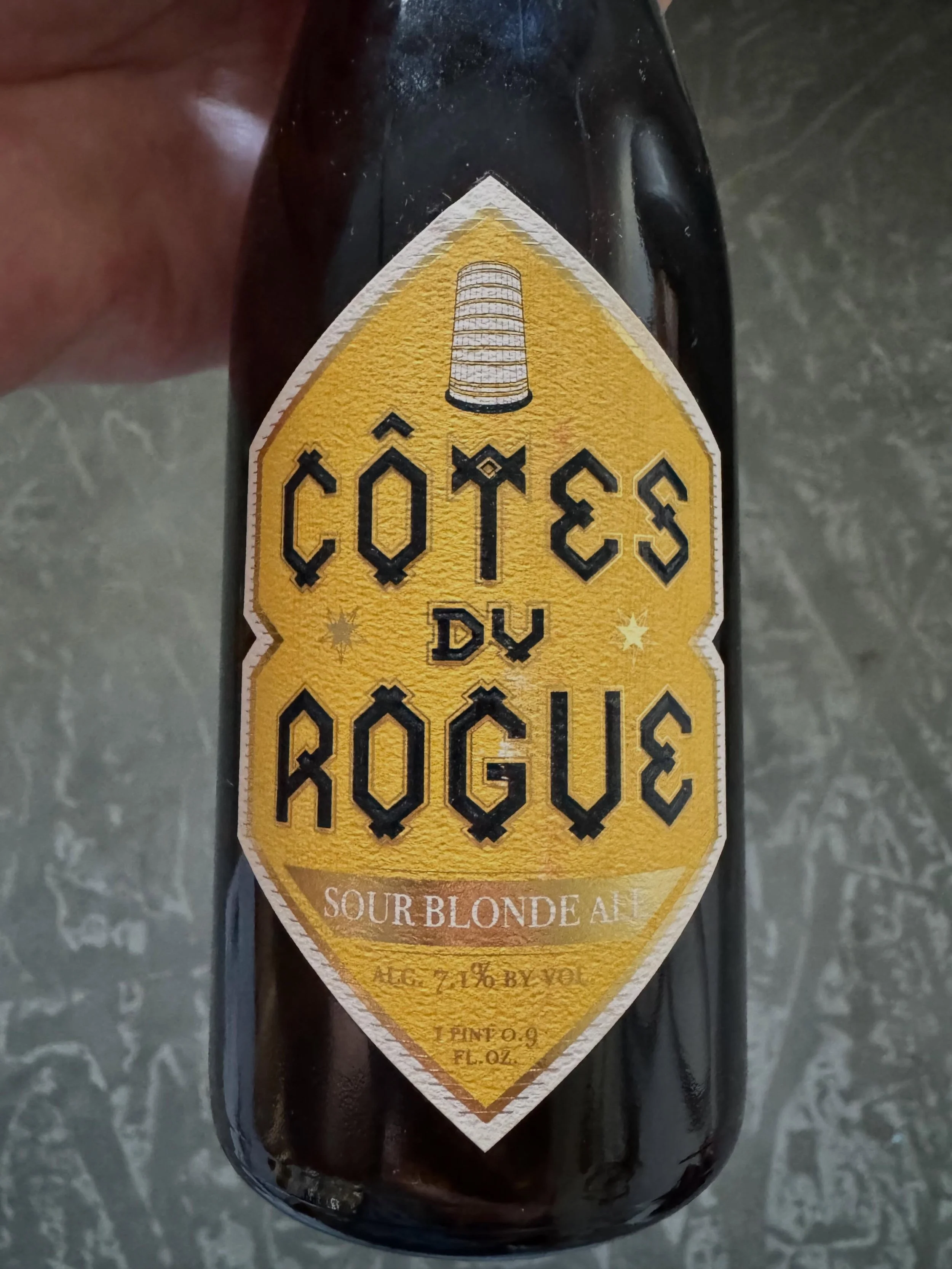 The last of its kind. This is a Flanders Sour Blonde from the once great Rogue Brewery. This is not an actual style but a variation that has some really solid legs.  Frankly, I need to see more of these as it pairs exceptionally well with Mushroom Ri