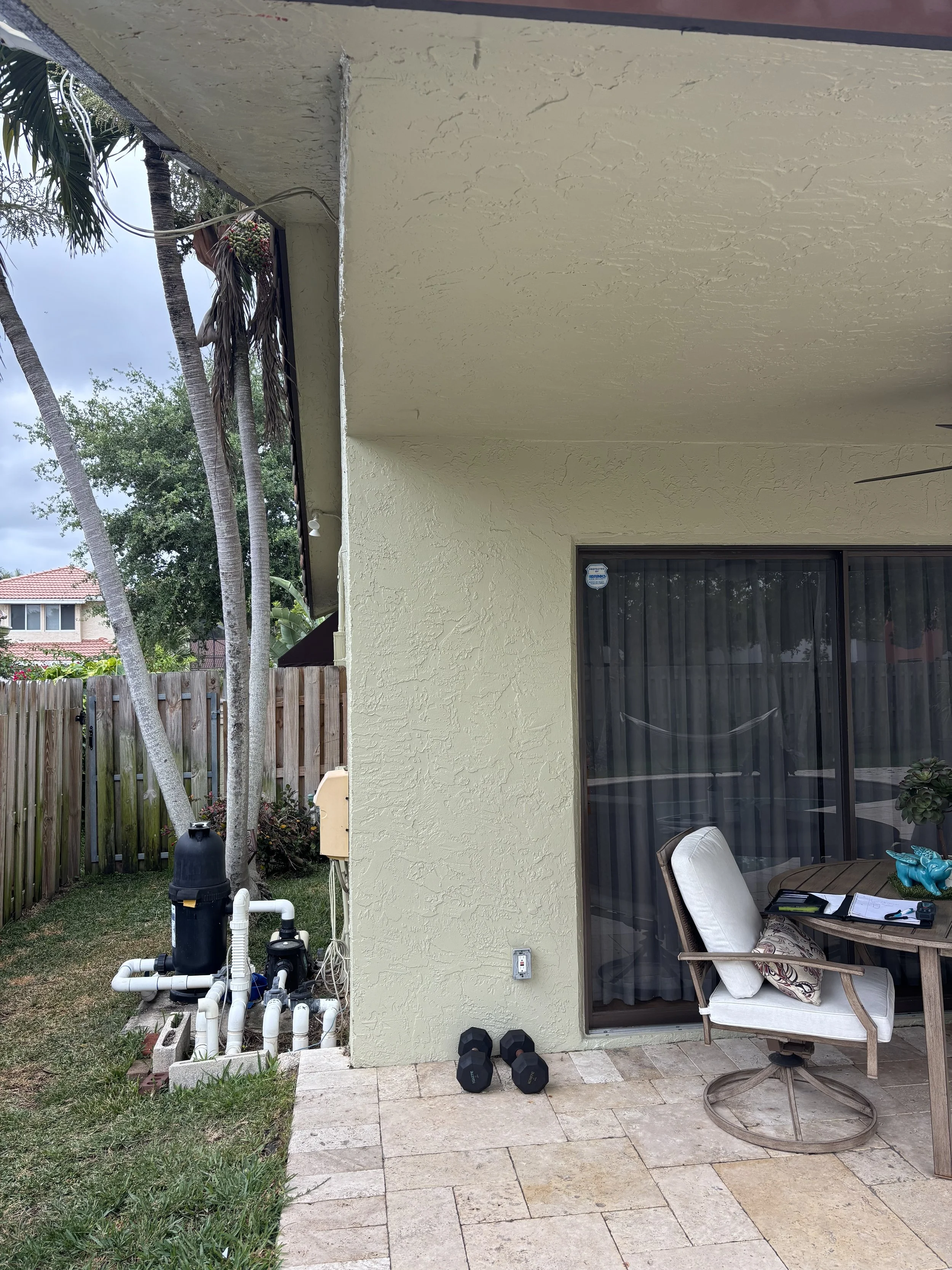 Patio area prior to privacy wall