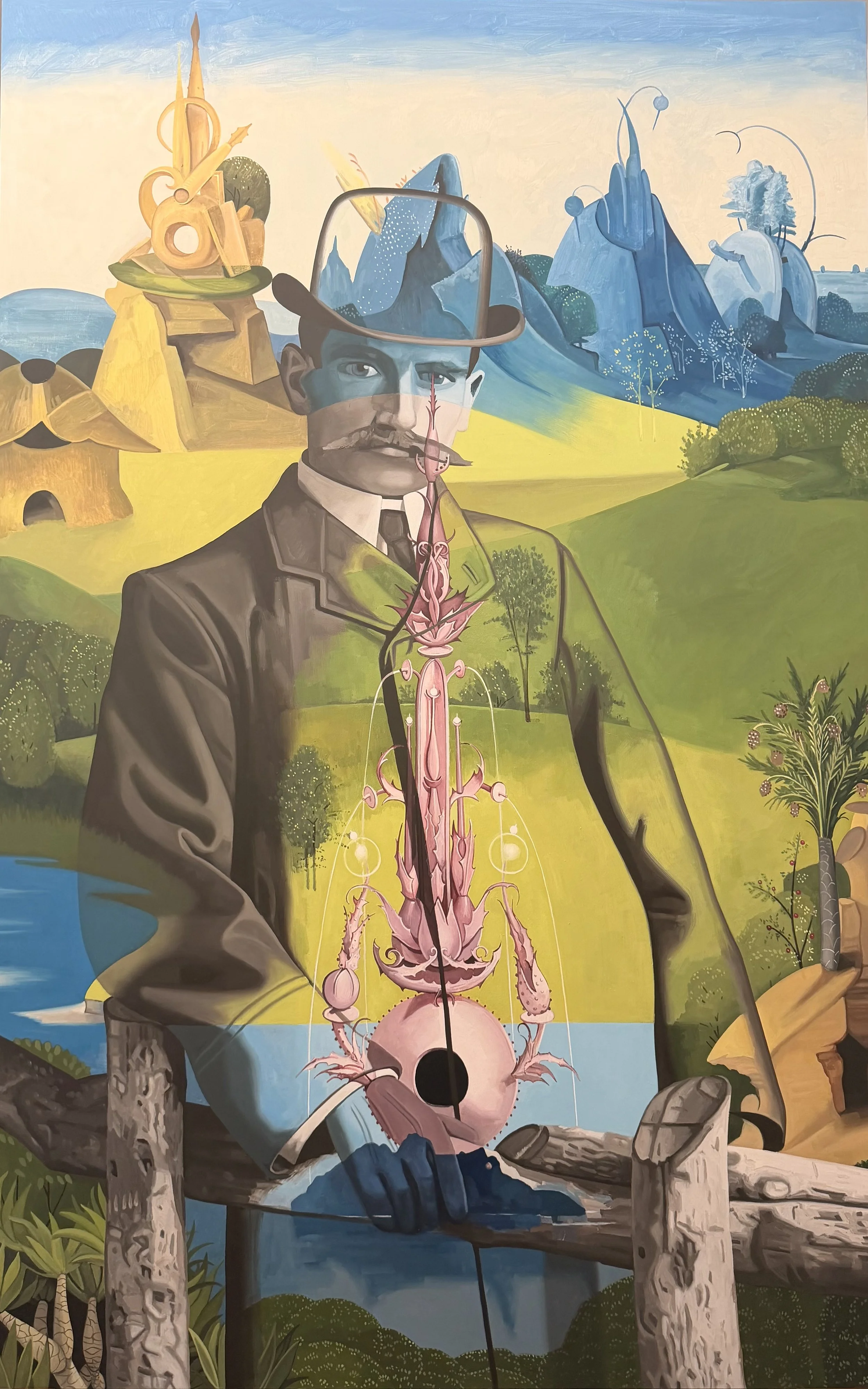 Fountain, 2026, Oil on panel, 60 x 38 inches