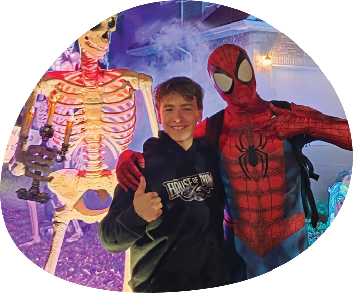 “We started House of Doom after Canon’s final cancer treatment to combine
his love for Halloween with our gratitude for the IWK. It’s been empowering
to flip a scary diagnosis into a fundraiser that brings our community
together with screams and laug