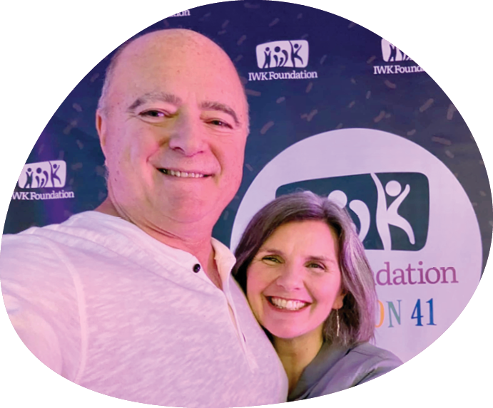 Tanya has spent more than 27 years working at the IWK and has seen firsthand the
difference donor support makes for patients, families, and staff. Philip was inspired
to become involved after attending an IWK Telethon event and witnessing the
Foundat