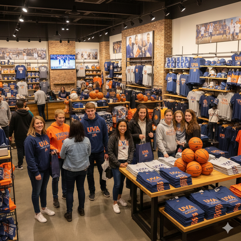 UVA fans shopping at a local store in Charlottesville VA