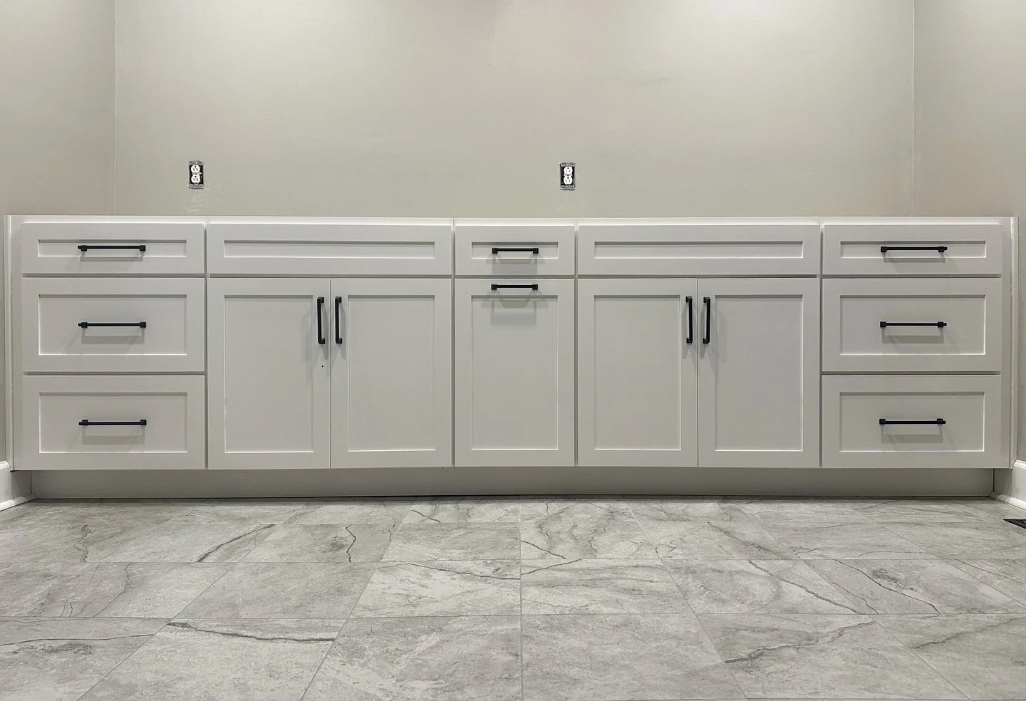 Clean, simple and sturdy. Upper towers coming soon, right after countertop installation.