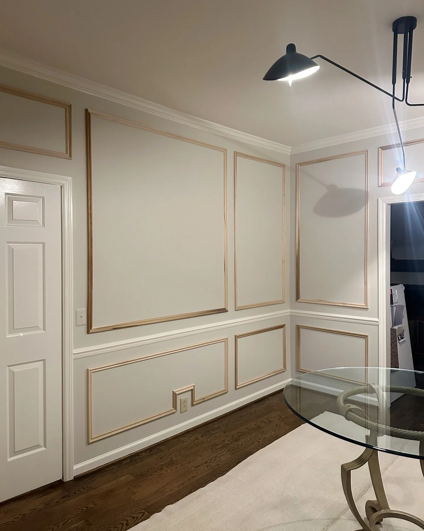 The difference a day makes. Adding frame molding really dressed up this dining room. Can&rsquo;t wait to see how @brittlitt brings the awesome style to her new place.