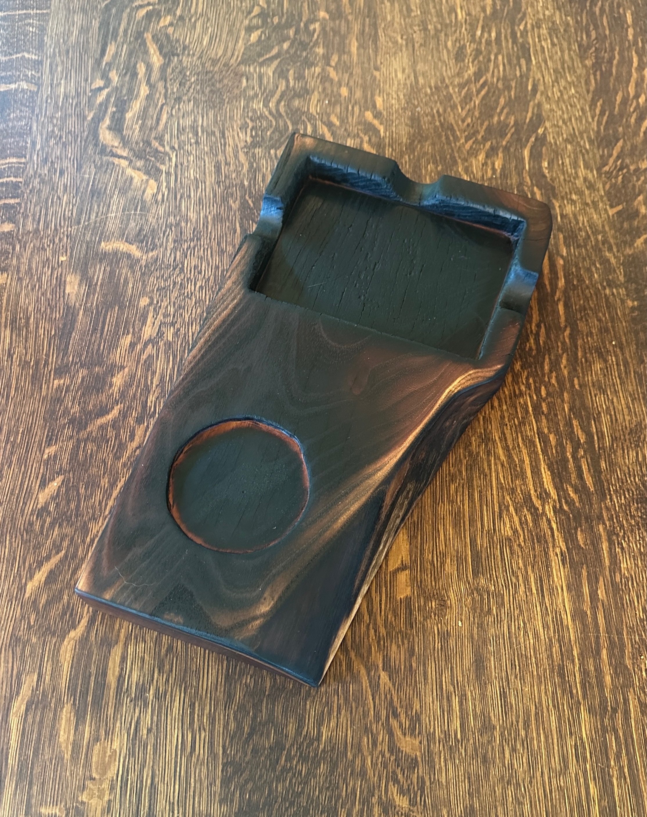 Nice little Osage ashtray and coaster for a cigar and whiskey lover in our life. Shou Sugi Ban finish.

DM me to discuss your custom woodworking project.
