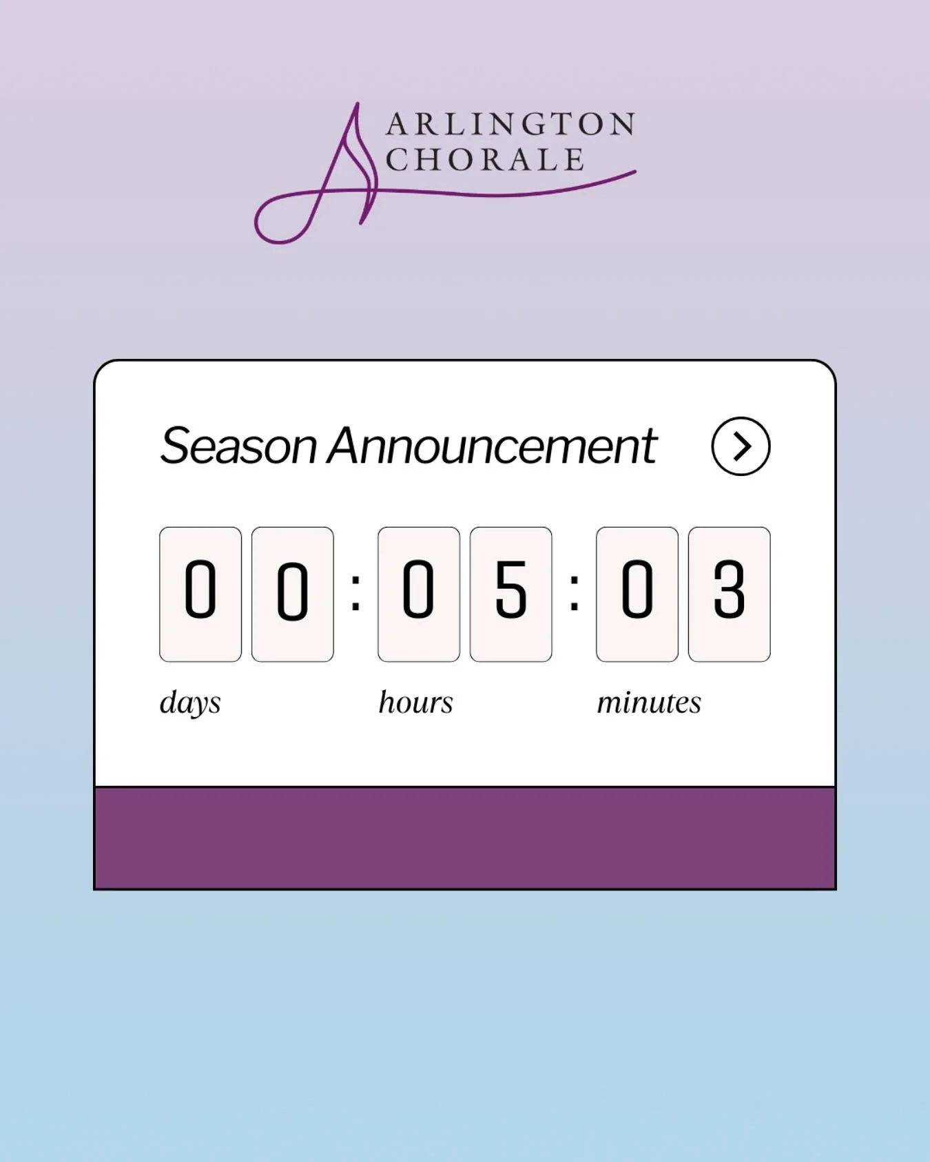 The countdown is on&hellip; 🎶

We&rsquo;re excited to reveal the Arlington Chorale&rsquo;s 2025&ndash;2026 season. Over the coming year, our singers will bring powerful stories to life through music, from beloved classics to pieces that may surprise