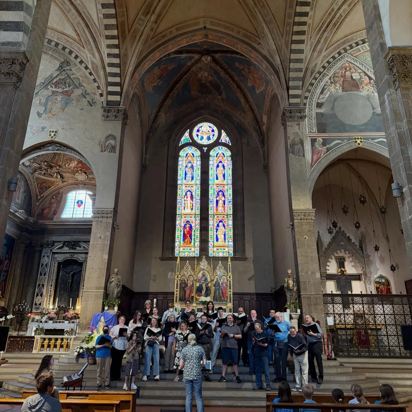 Fun in Firenze (Florence)! Today we performed our first concert of tour at Basilica di Santa Trinita alongside @animaevoces. It was a joy to share the stage with them! Before that we took a walking tour of Giotto&rsquo;s Bell Tower, the Baptistry&rsq