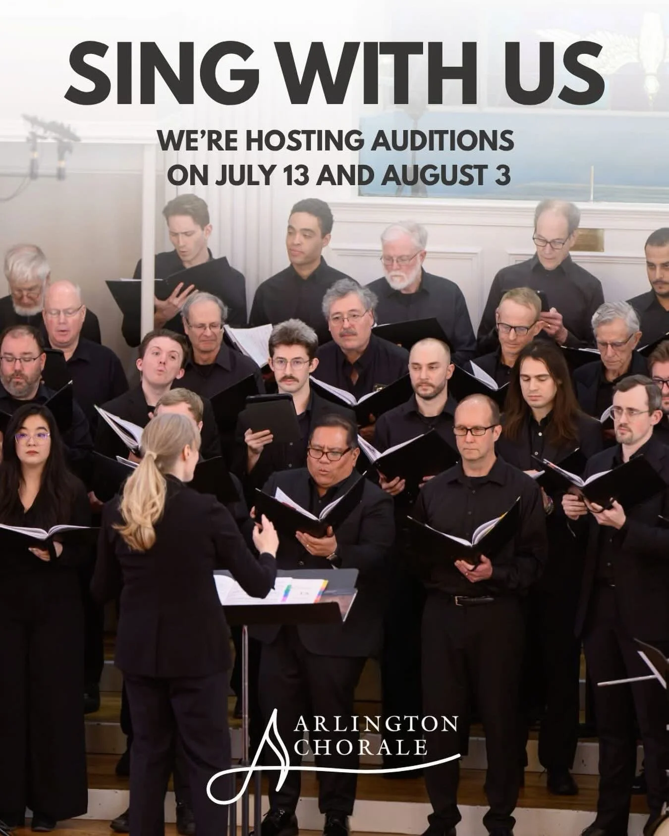 We are excited to host auditions for our upcoming season, and we would love to hear from singers interested in joining our welcoming, committed, and artistically ambitious choral community!

Auditions will be held:
Monday, July 13, 7:00-9:00 PM
Monda