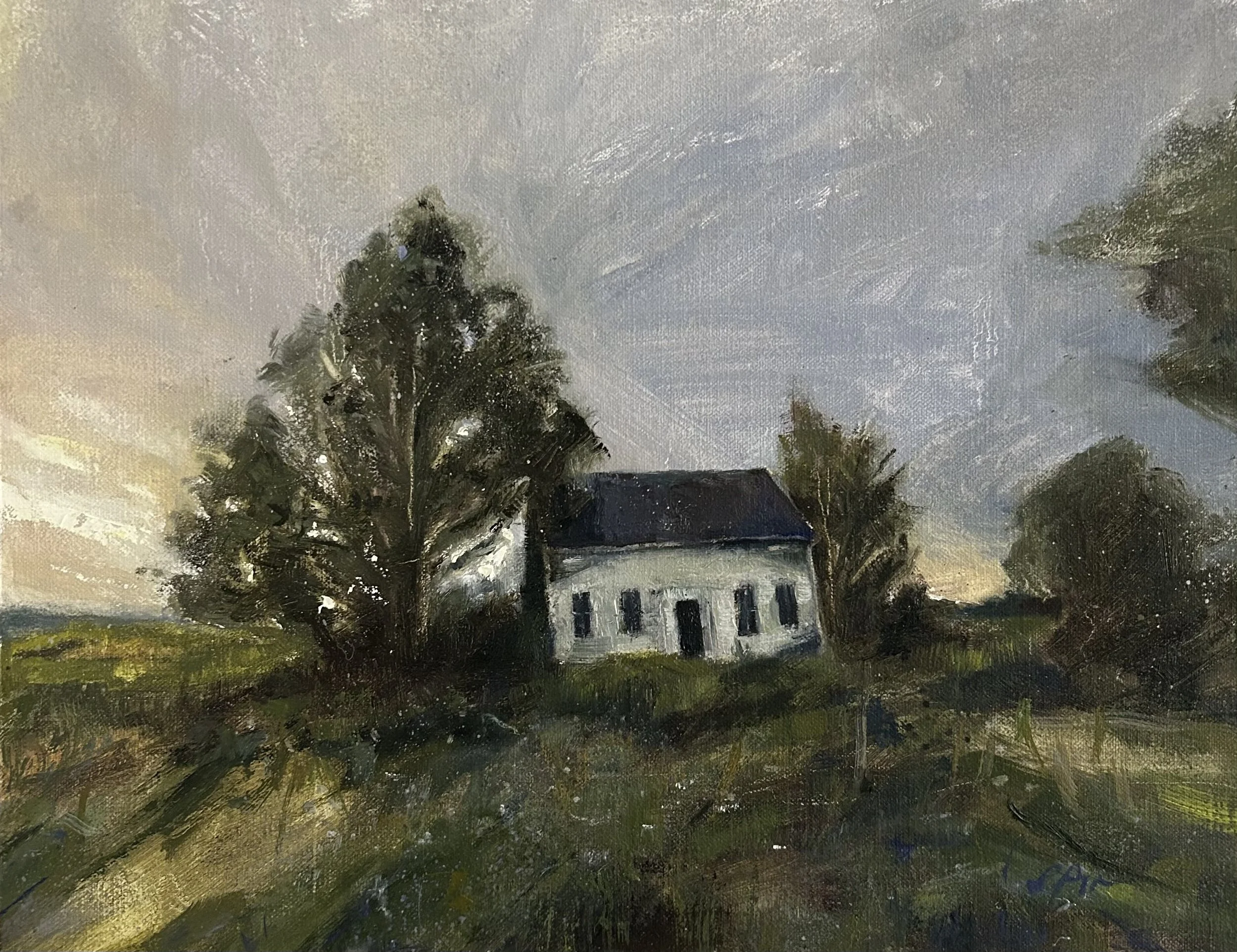 'Here', Oil on linen panel, 14" x 11", Private Collection.