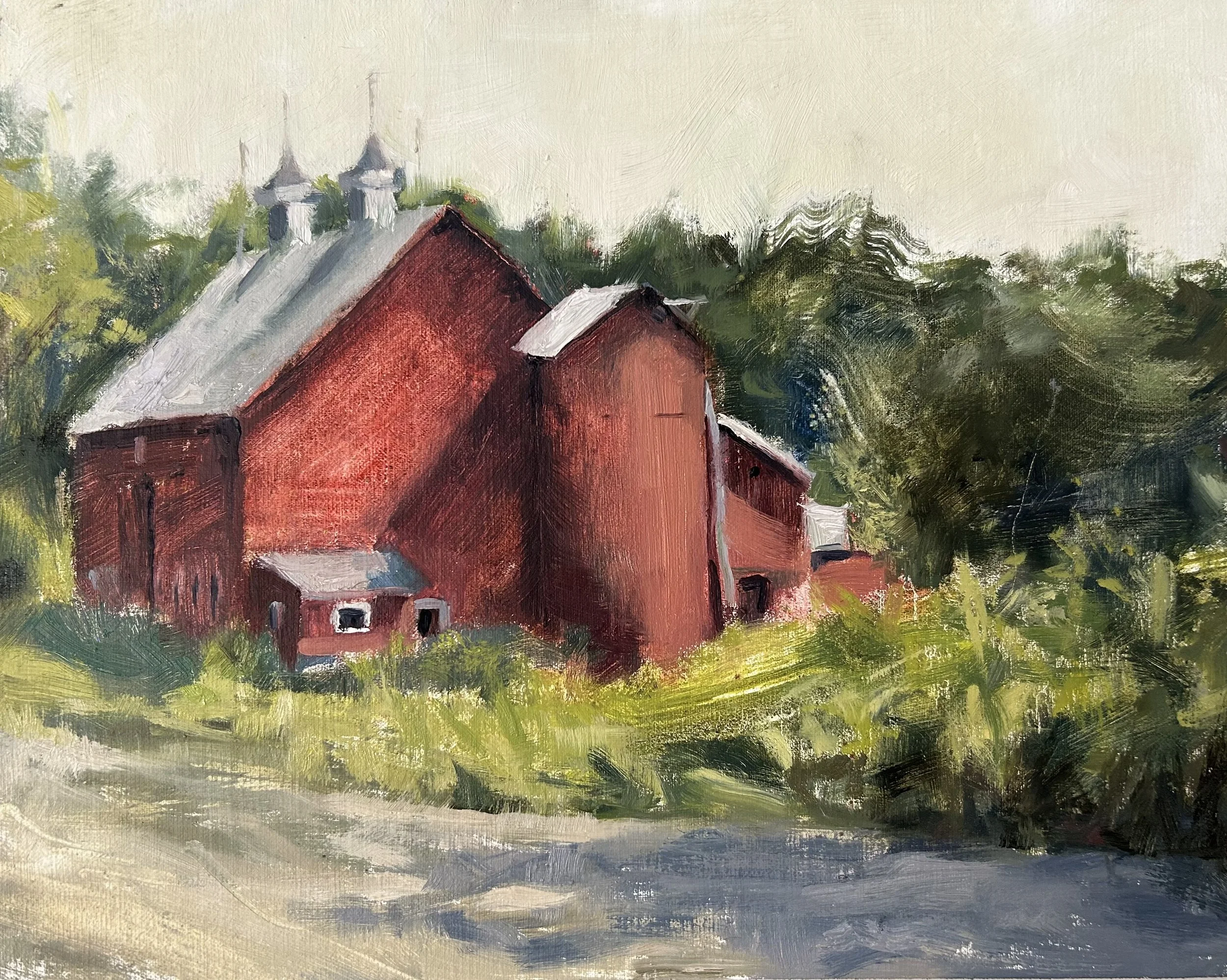 'Summer Barn', Oil on linen panel, 10" x 8"