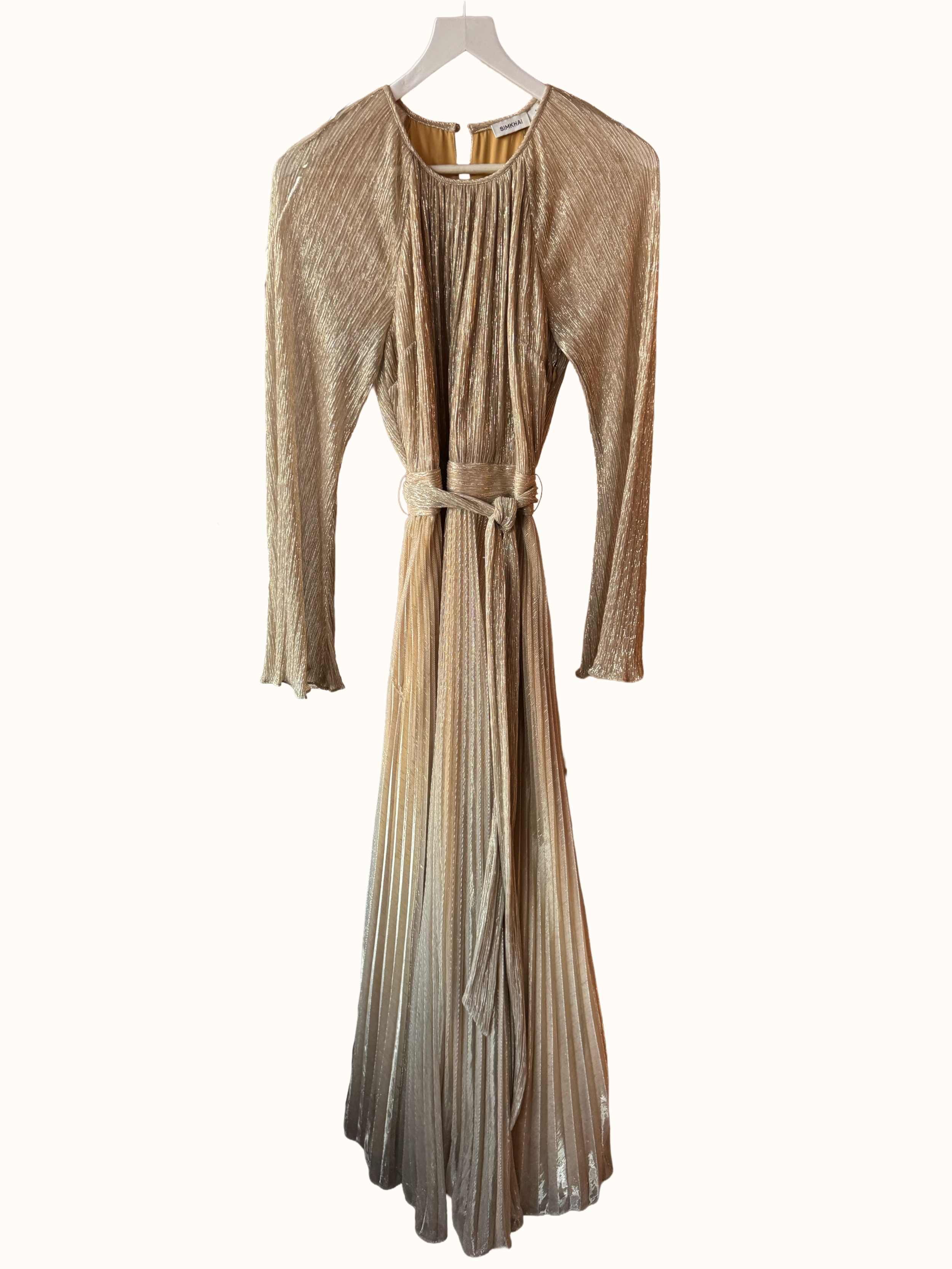 Simkhai | Varenya Long Sleeve Pleated Maxi Dress (S)