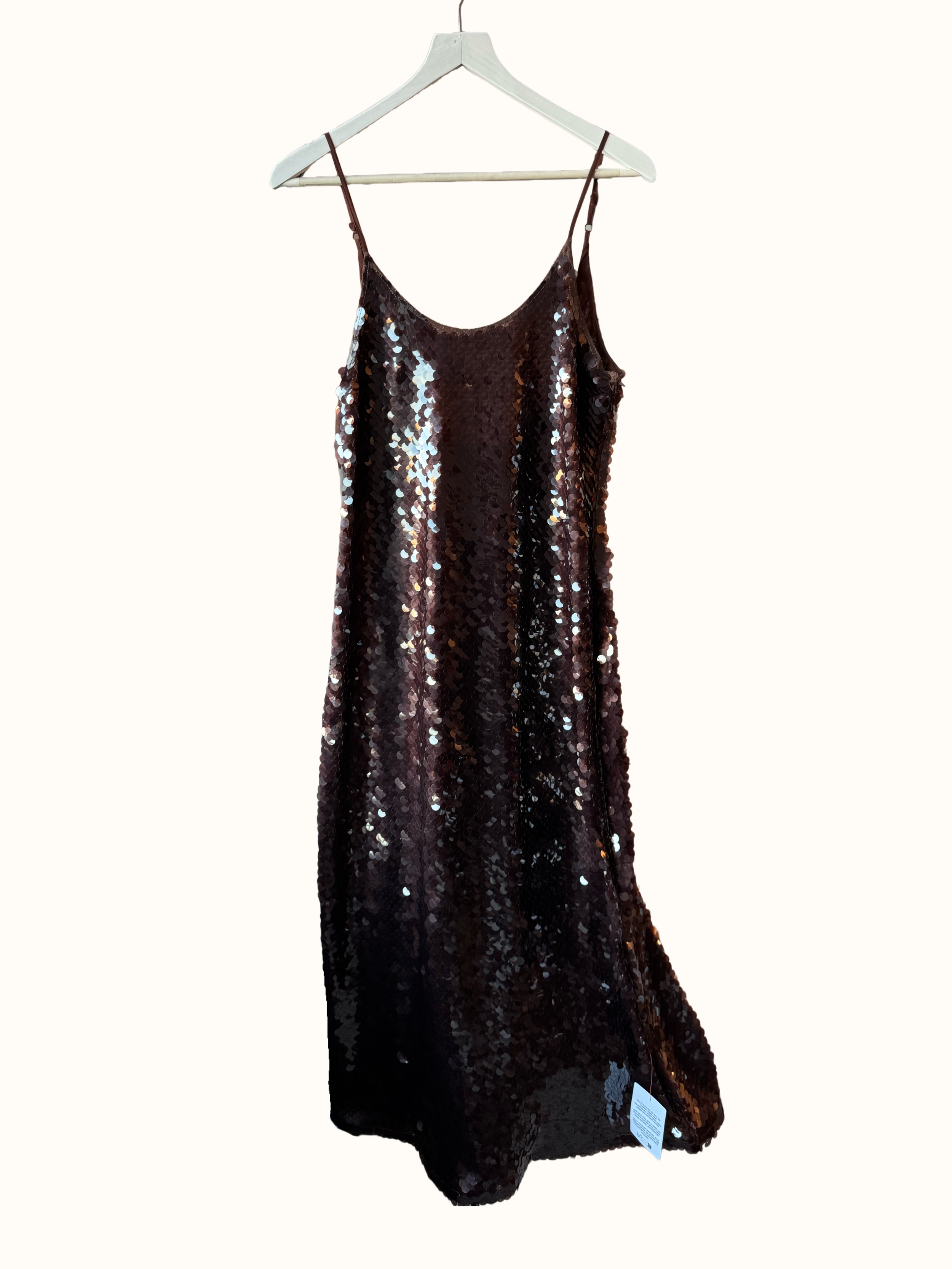 TopShop | Brown Sequin Slip Dress (4)